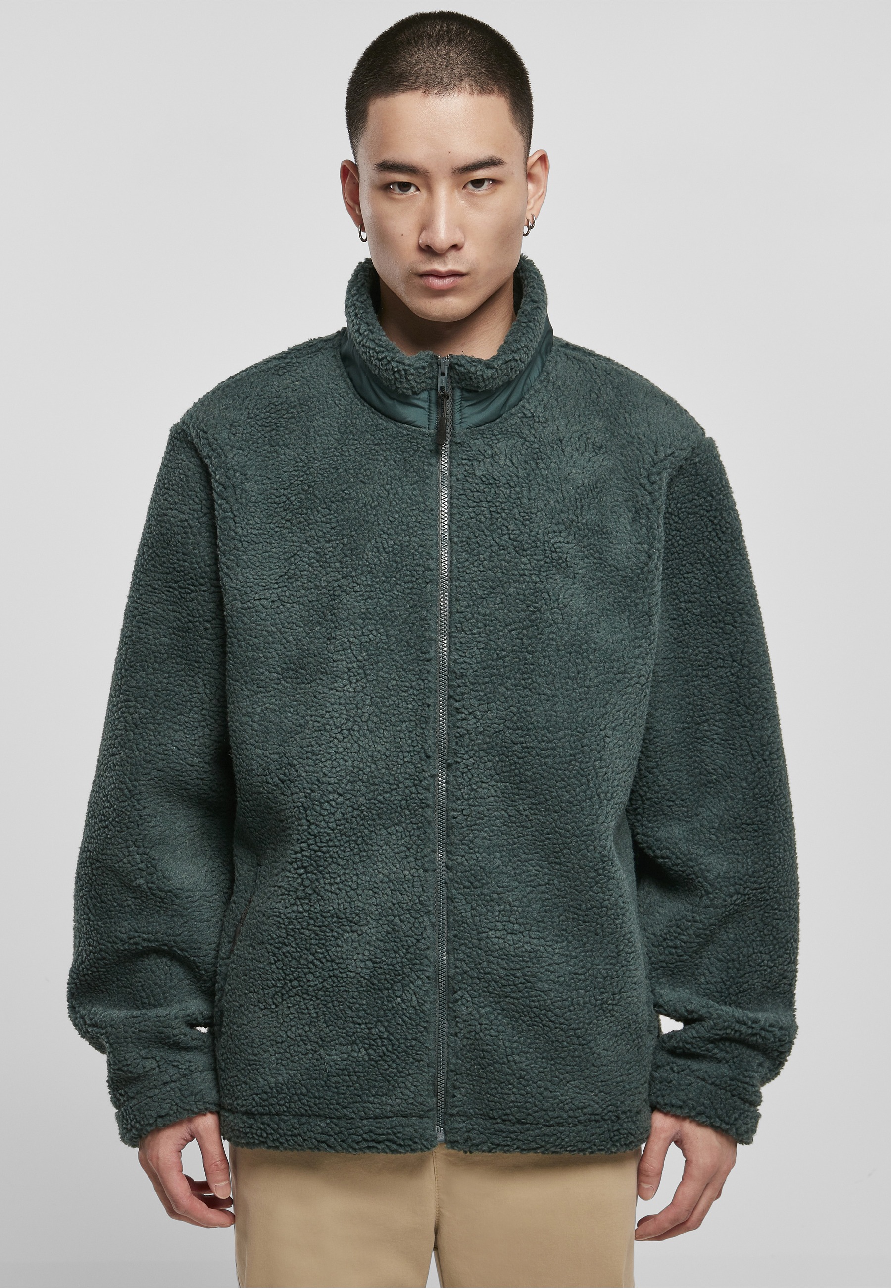 URBAN CLASSICS Winterjacke »Urban Classics Herren Basic Sherpa Jacket« 1 Stk. tlg. ohne Kapuze