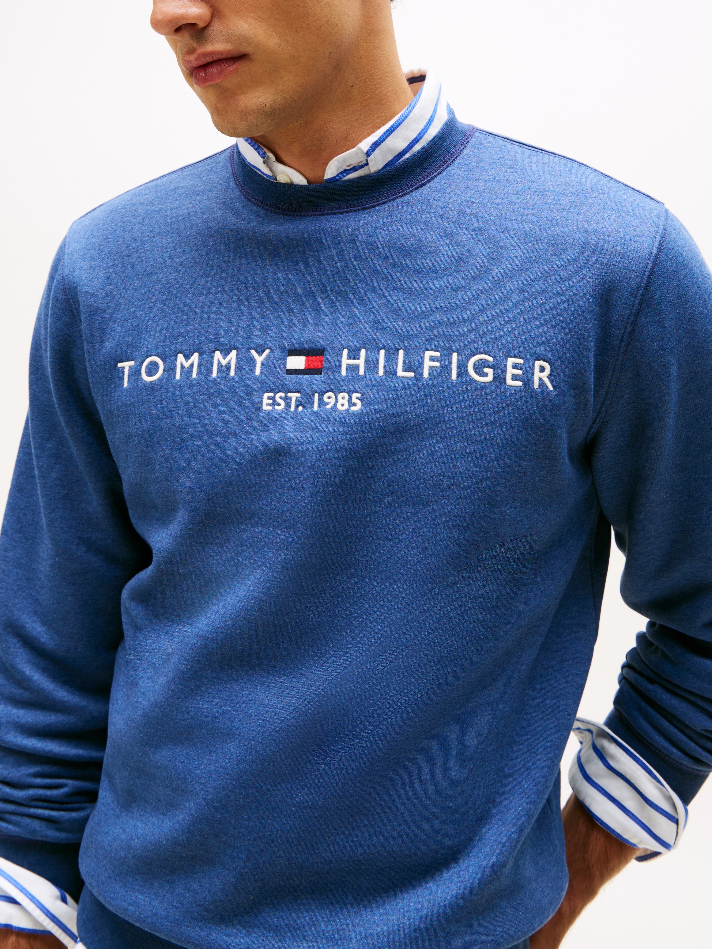 Tommy Hilfiger "TOMMY LOGO SWEATSHIRT mit Rundhals und Stickerei", unifarbe günstig online kaufen
