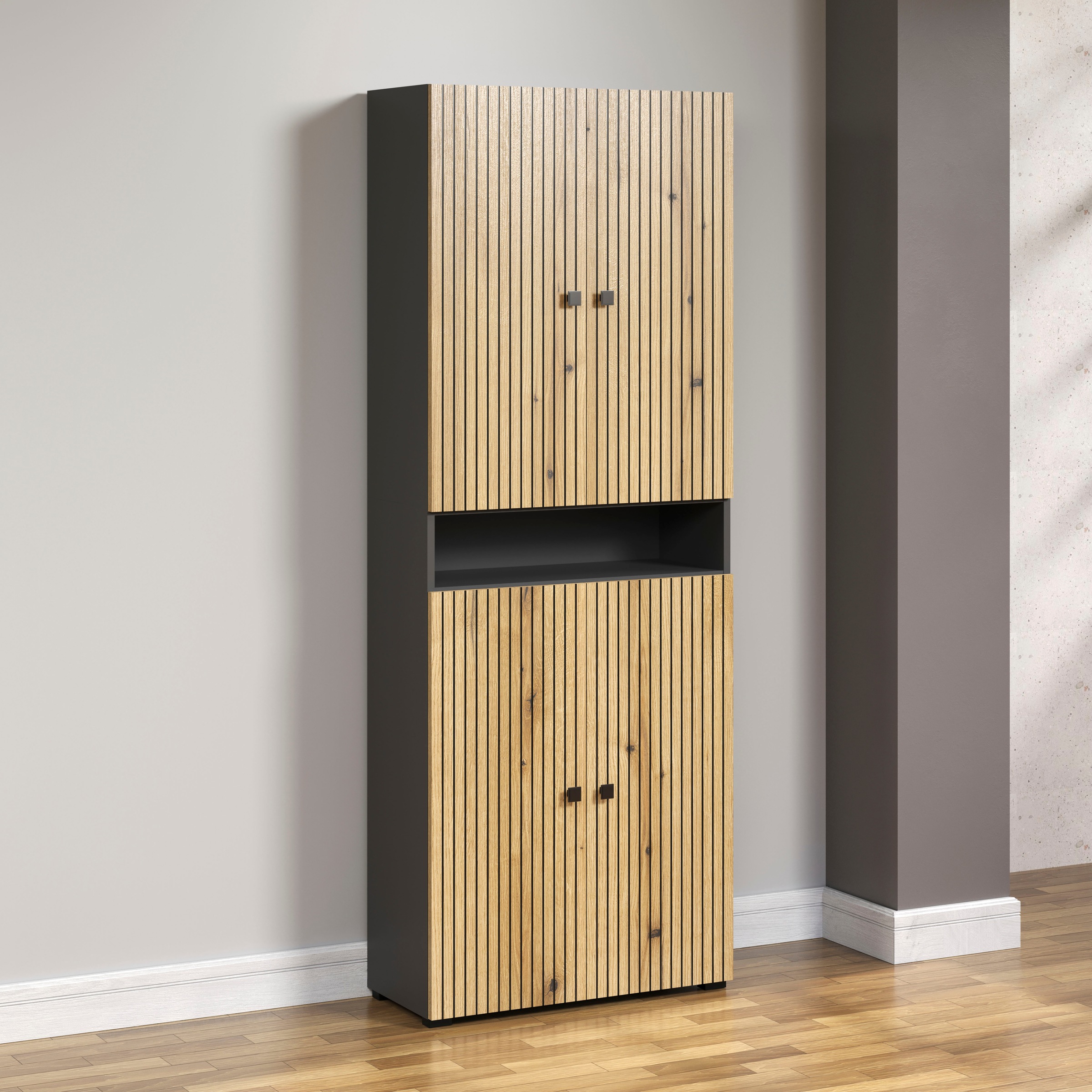 welltime Hochschrank »Amrum« Badezimmerschrank mit und ohne Schublade - (B/T/H) 40-70/31/186 cm