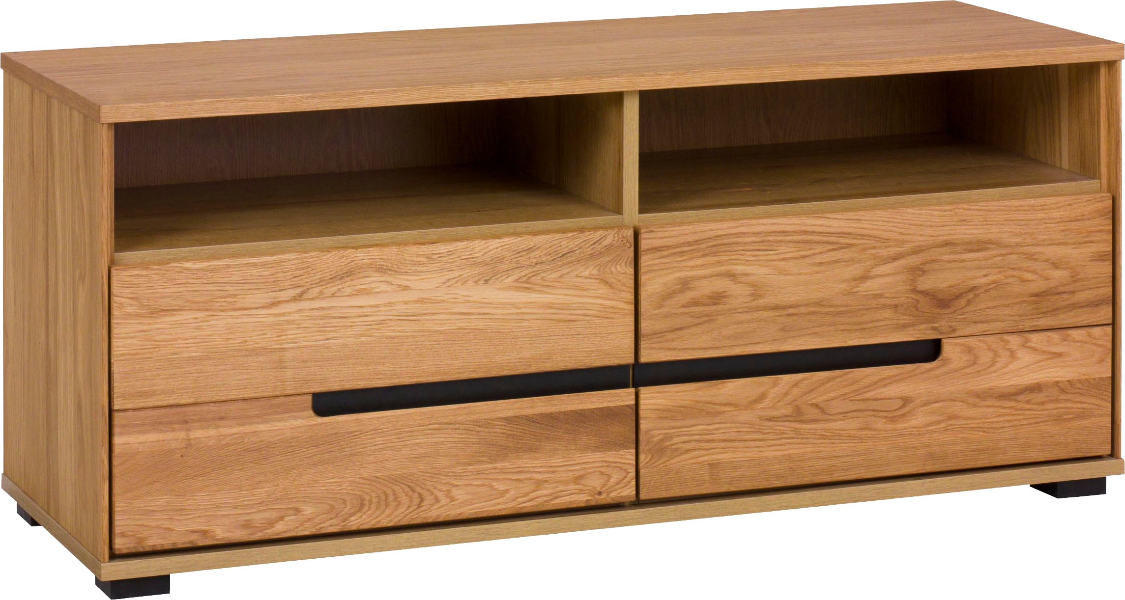 Home affaire Lowboard Schuldaen mit Soft-Close-System, Schwarze Metalleleme günstig online kaufen