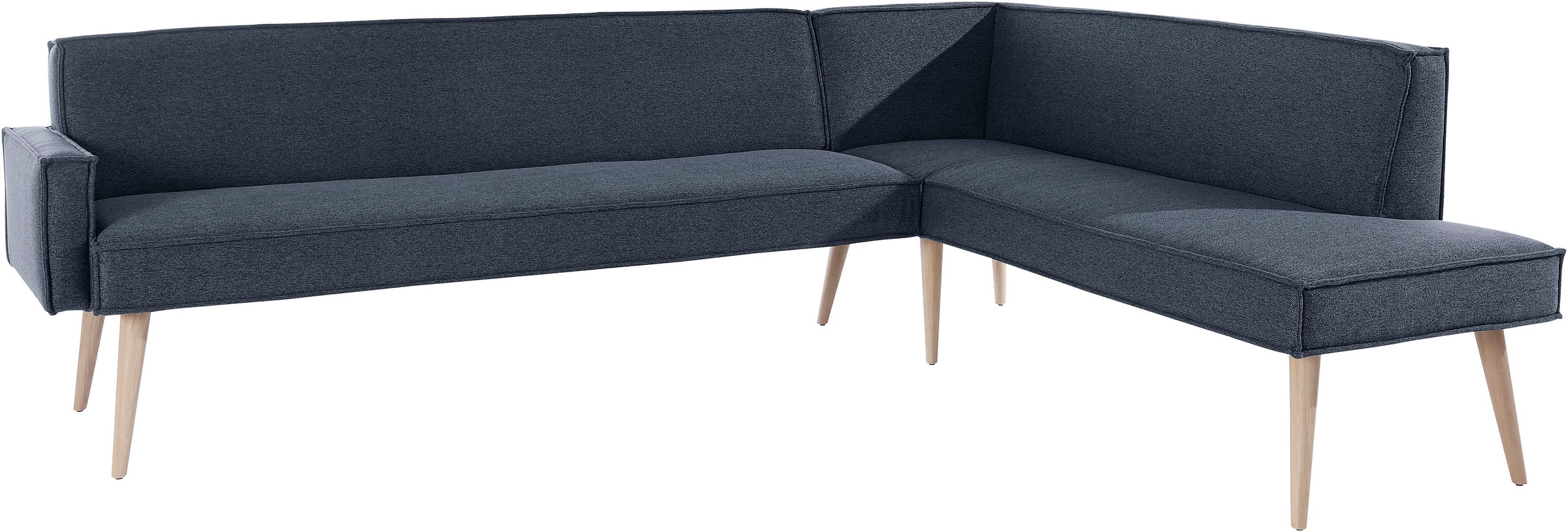 exxpo - sofa fashion Eckbank »Lungo, moderne Kedernaht, bequem und elegant, hoher Holzfuß«, hochwertige Detailverarbeitung, frei im Raum stellbar