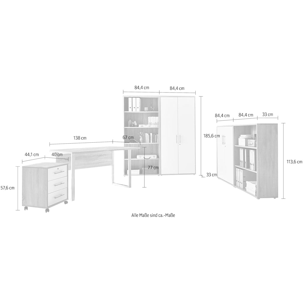 BMG Möbel Büro-Set »Tabor Mini Kombi 1«