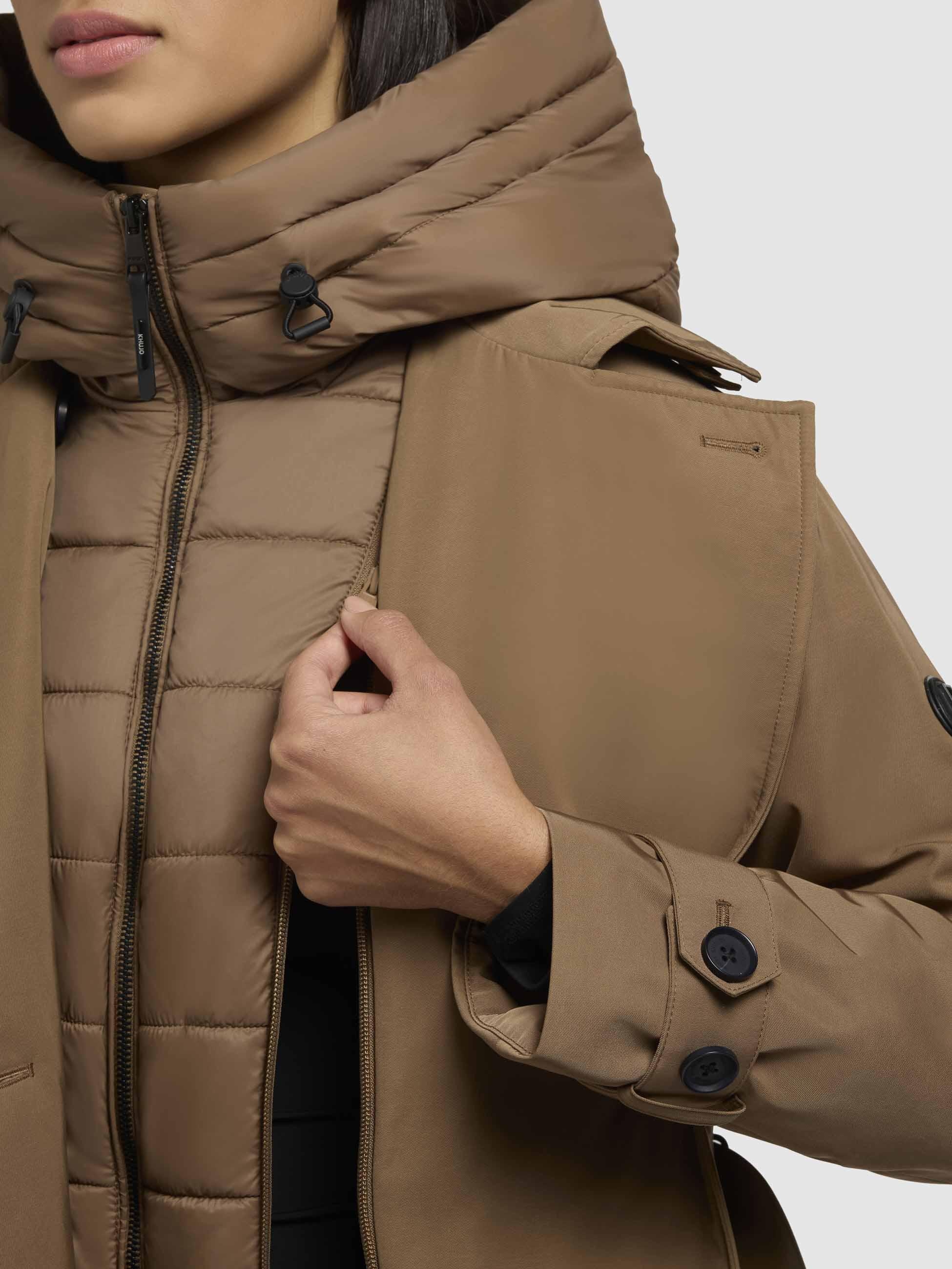 khujo Trenchcoat »Elena-YM«, Warmer Wintermantel mit doppelter Knopfleiste