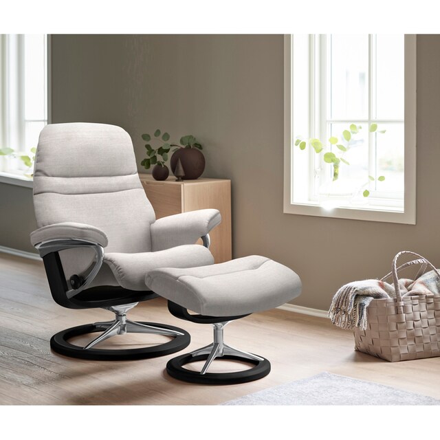 Stressless® Relaxsessel »Sunrise«, (Set, Relaxsessel mit Hocker), mit  Signature Base, Größe M, Gestell Schwarz kaufen | BAUR