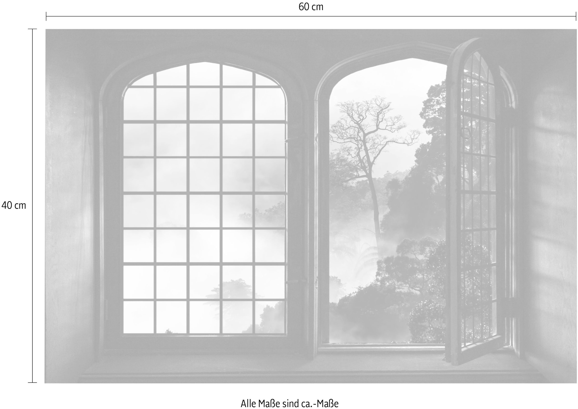 queence Wandsticker »Urwald« Wandsticker, Wandbild, selbstklebend, 3D, Fenster