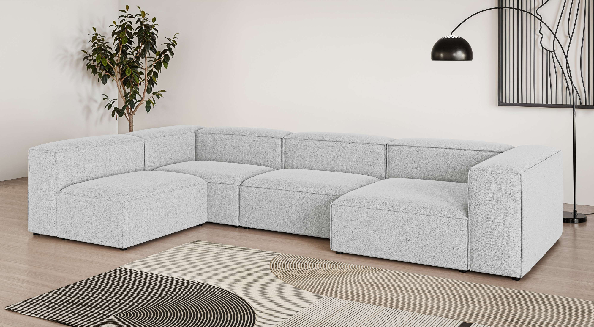 OTTO home Wohnlandschaft "HAILY U-Form mit Ottomane links/rechts, Maße B/T/H: 360/200/72 cm" als Modul oder separat verwendbar, für individuelle Zusammenstellung
