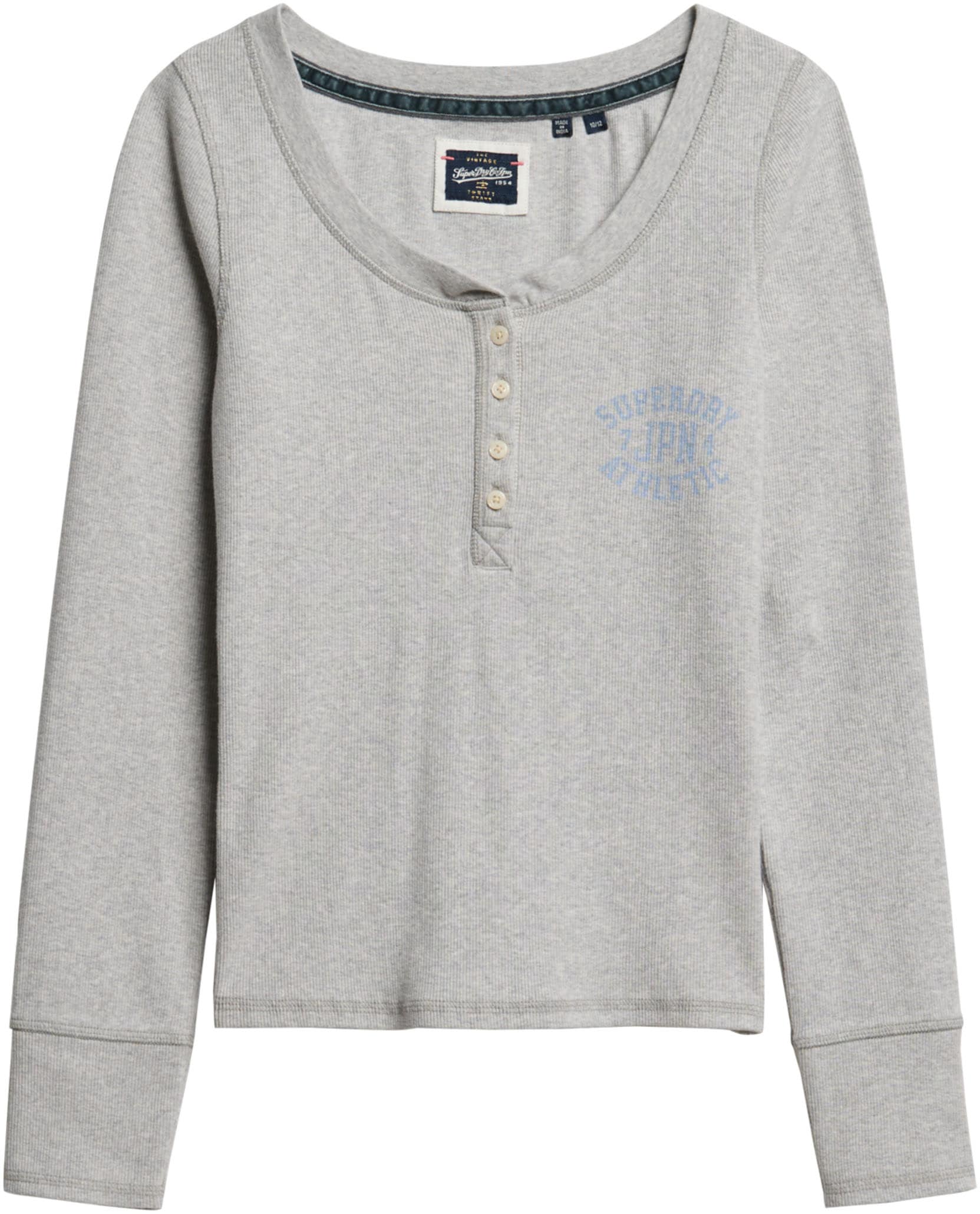 Superdry Langarmshirt »ATHLETIC BUTTON DOWN LS TOP«, im Henley-Stil