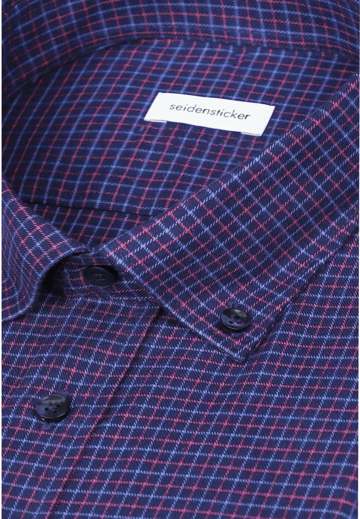 seidensticker Flanellhemd »Schwarze Rose« Slim 1/1 Button-Down-Kragen Karo
