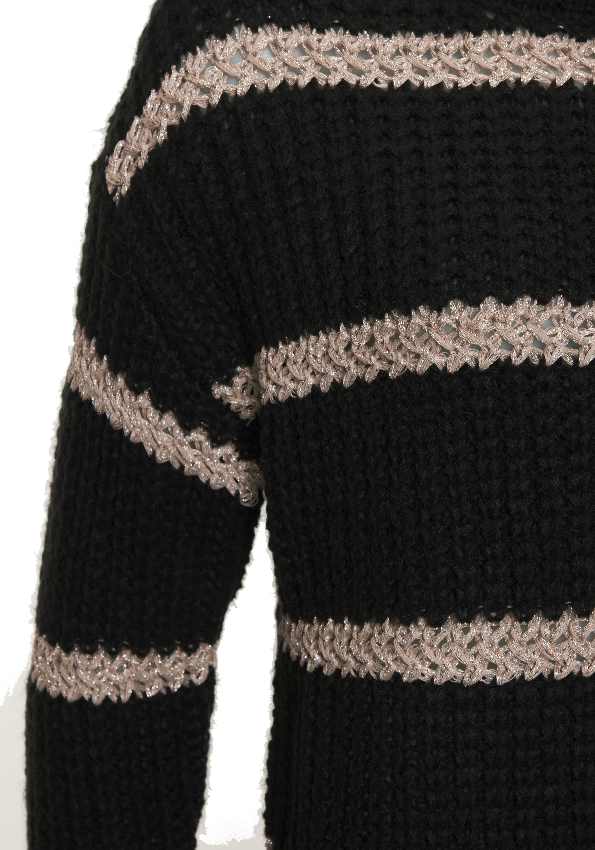 Thumbnail - LASCANA Strickpullover mit Streifenmuster und Lurexgarn, Langarmpullover, casual