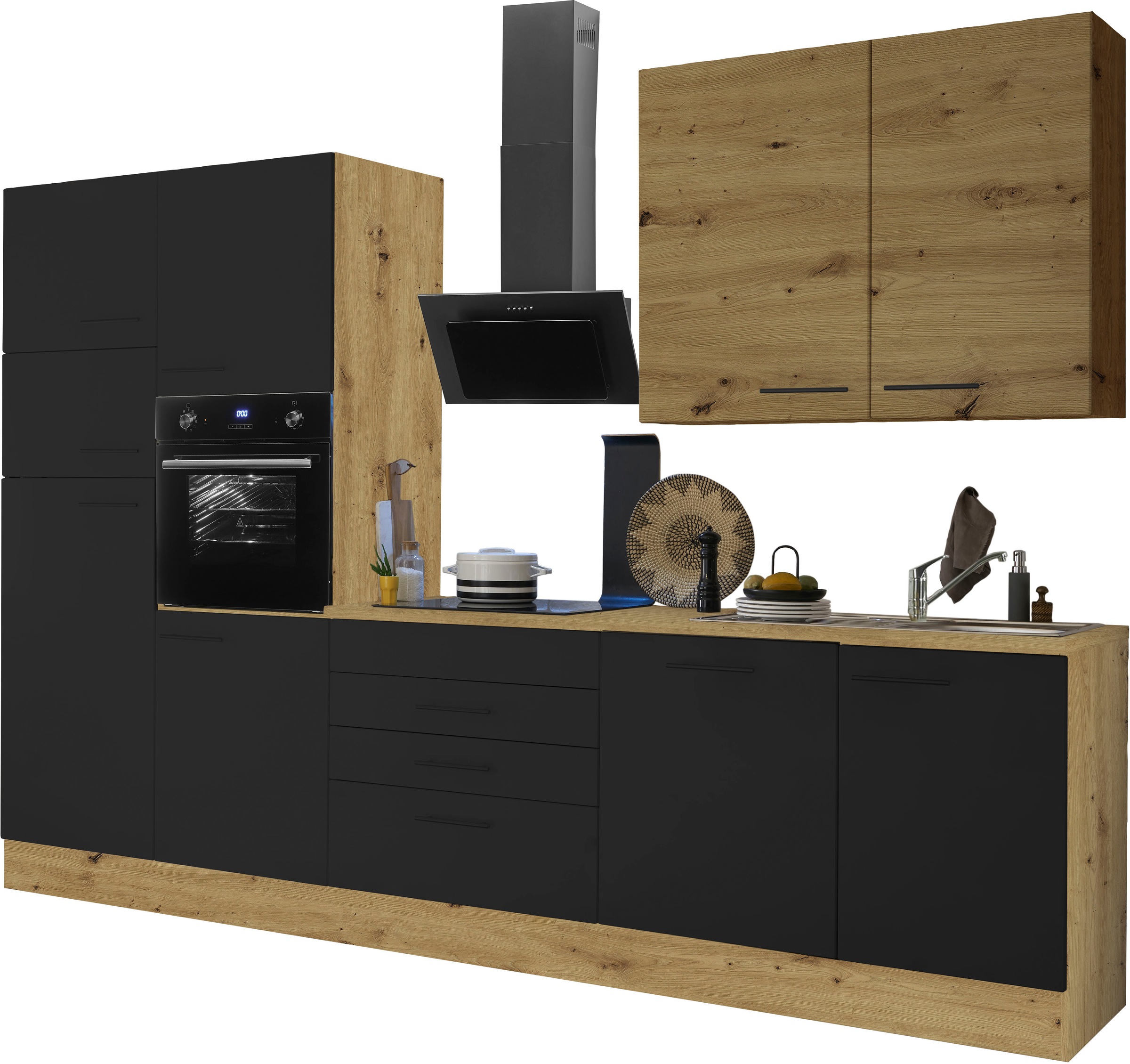 BASIC by Balculina Küchenzeile »Laureen«, Breite 310 cm, wahlweise mit E-Geräten