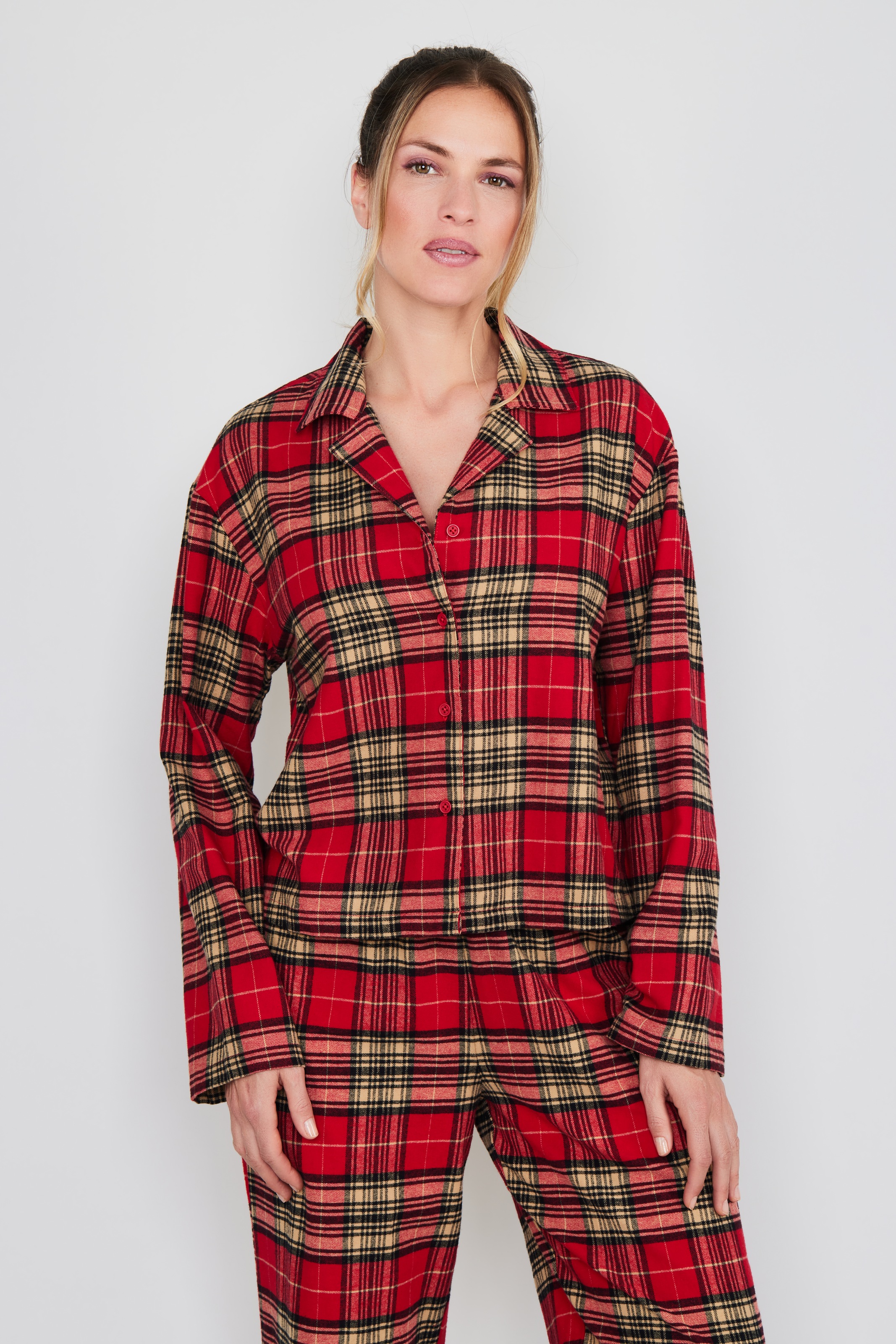 JOOP Jeans Pyjamaoberteil "After Dark (JOOP Jeans)", Karo-Design, Knöpfe, L günstig online kaufen