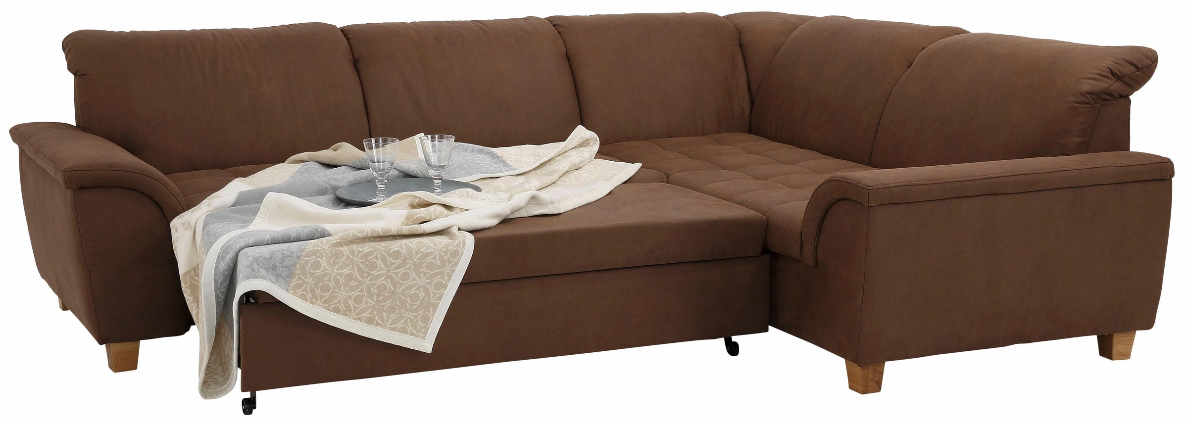 Home affaire Ecksofa »Lyla L-Form«, wahlweise mit Rückenfunktion und Bettfunktion