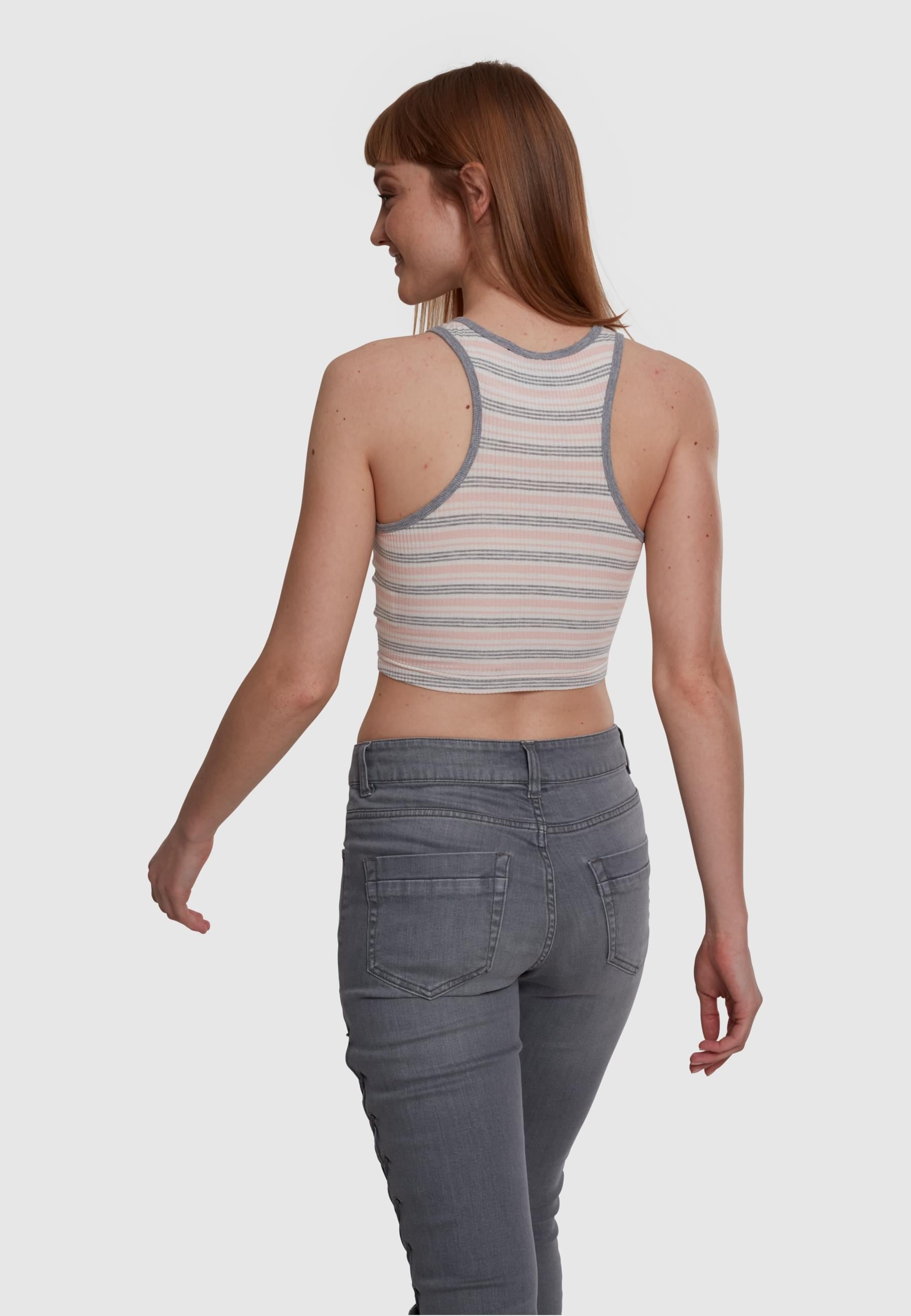 URBAN CLASSICS Muskelshirt »Urban Classics Damen Ladies Rib Stripe Cropped Top«, (1 tlg.)