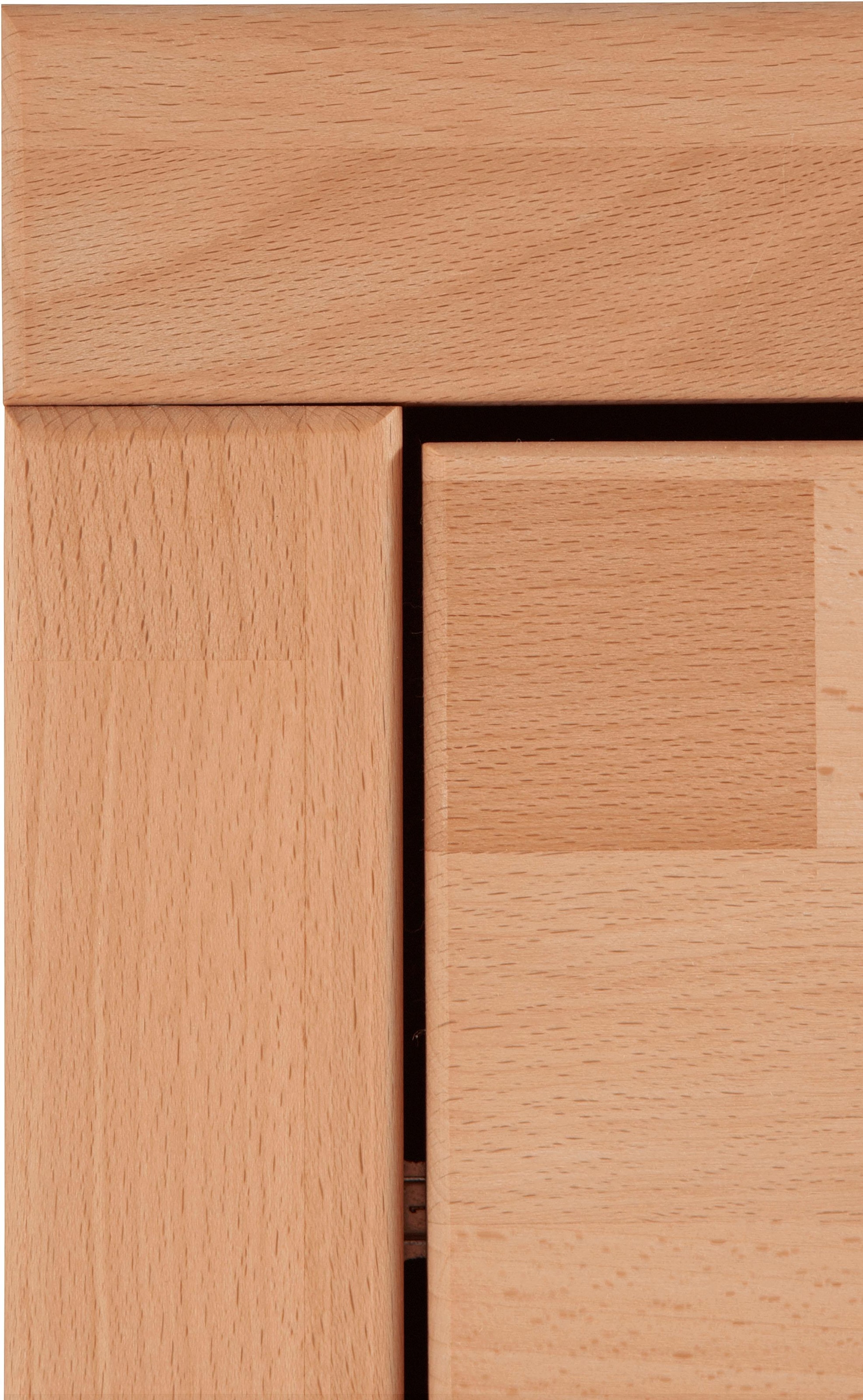 Home affaire Wohnwand »Ribe,Fronten Massivholz,Korpus Holzwekstoff,viel Stauraum«, (Set, 5 St.), Glaseinsatz aus gehärtetem Glas,Böden teilweise versetzbar