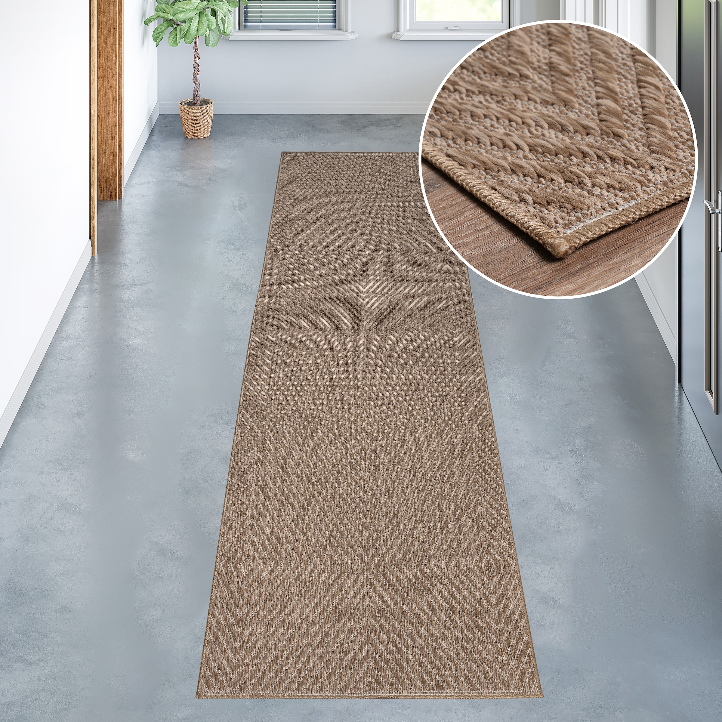 Läufer »Elsa«, rechteckig, 3 mm Höhe, In- und Outdoor geeignet, Sisal-Optik,...