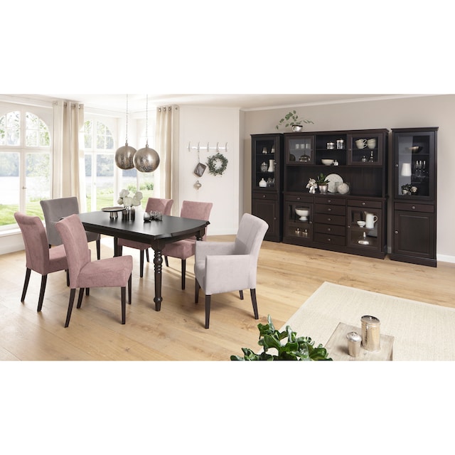 Home affaire Stuhl »Queen«, (Set), 2 St., Feinstruktur, Beine aus massiver  Buche, wengefarben lackiert bestellen | BAUR