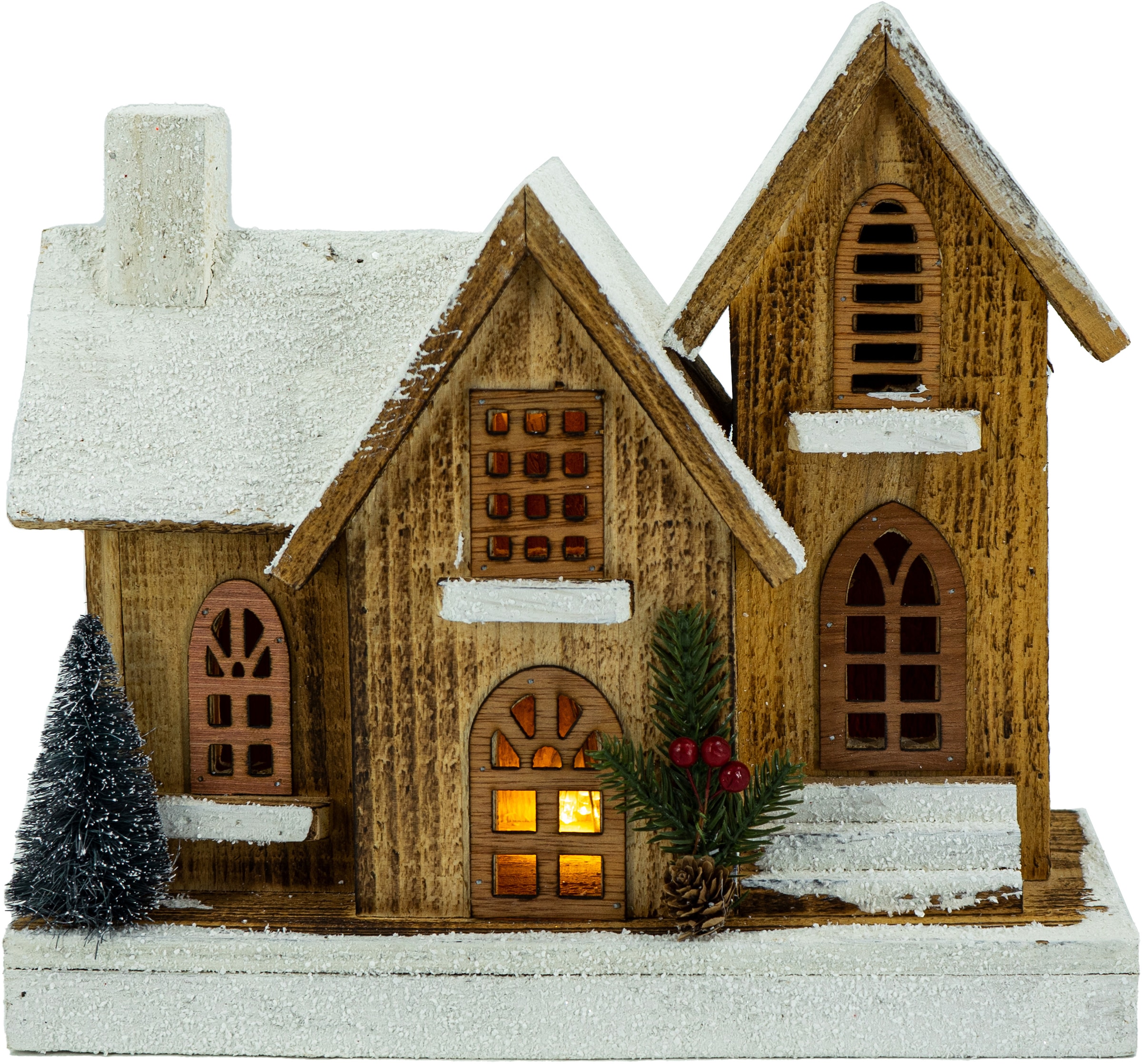 NOOR LIVING Weihnachtshaus »Weihnachtsdeko«, Kirche 29 BAUR gefertigt, cm aus kaufen Höhe Naturholz 