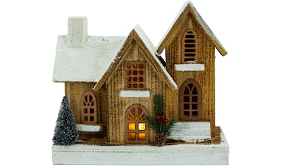 NOOR LIVING Weihnachtshaus, (1 St.), Kirche aus Naturholz gefertigt, Höhe 29 cm kaufen