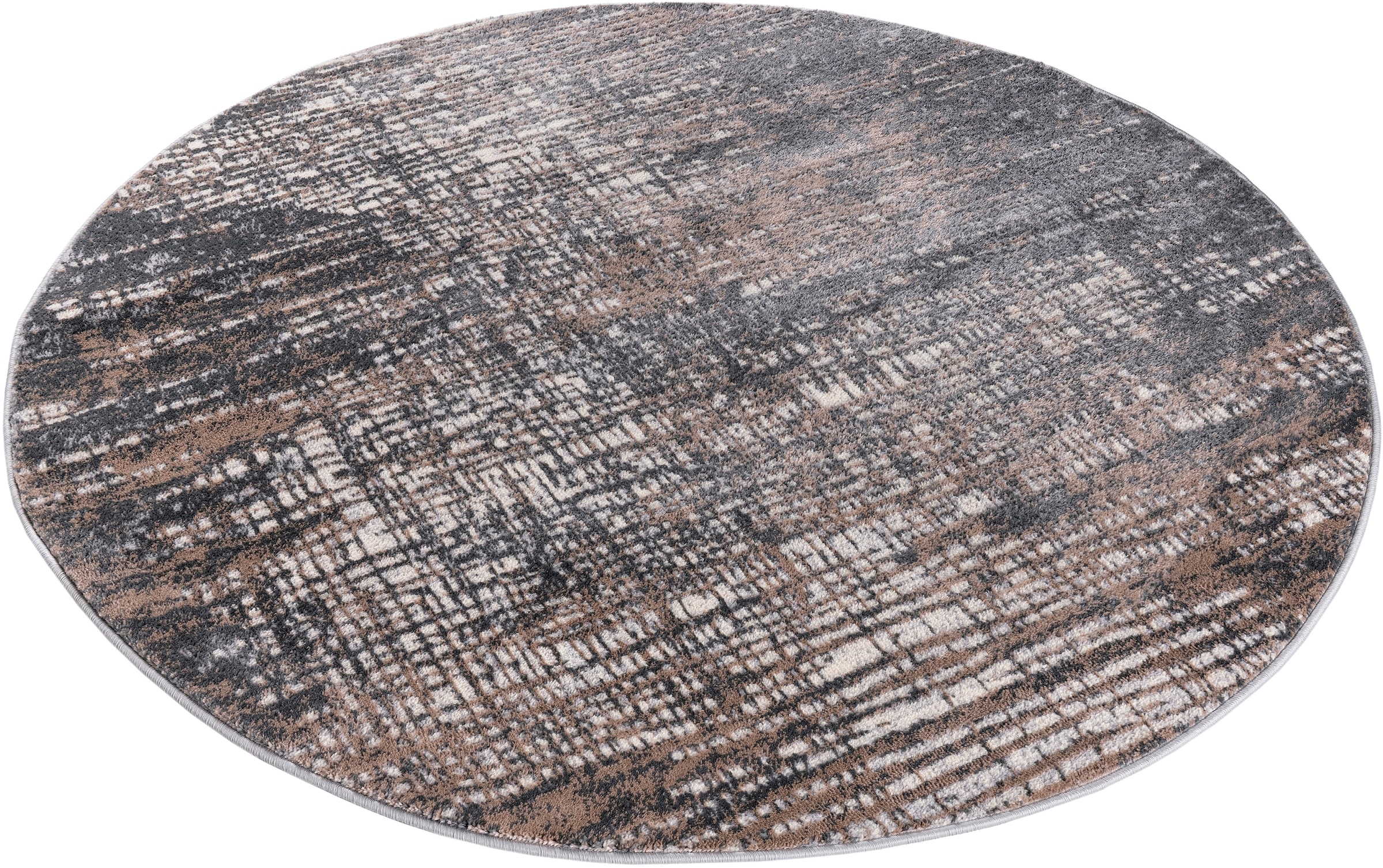 OTTO home Teppich »Ariano, dezenter Glanz mit Hoch-Tief-Struktur« rund 12 mm Höhe Vintage Design, Schrumpf Carving-Effekt, Wohnzimmer, Schlafzimmer