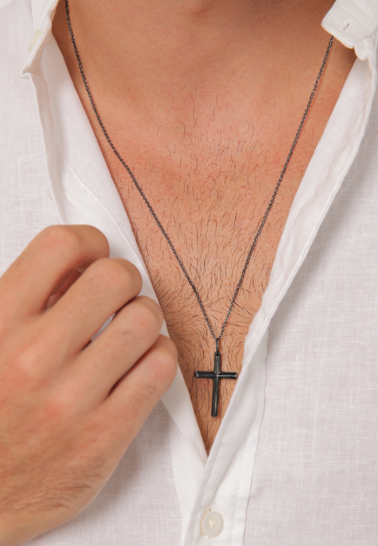kaufen 925 Kreuz mit Kuzzoi Kette Silber« Lange | Oxidiert BAUR »Herren Massiv