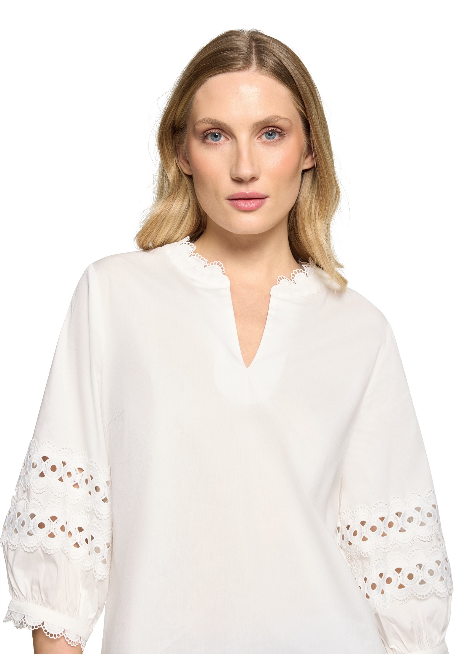 Betty&Co Schlupfbluse »Damen mit Spitzeneinsatz«