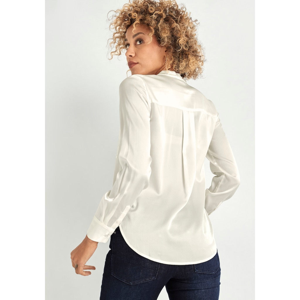 HECHTER PARIS Seidenbluse, mit Fronttasche