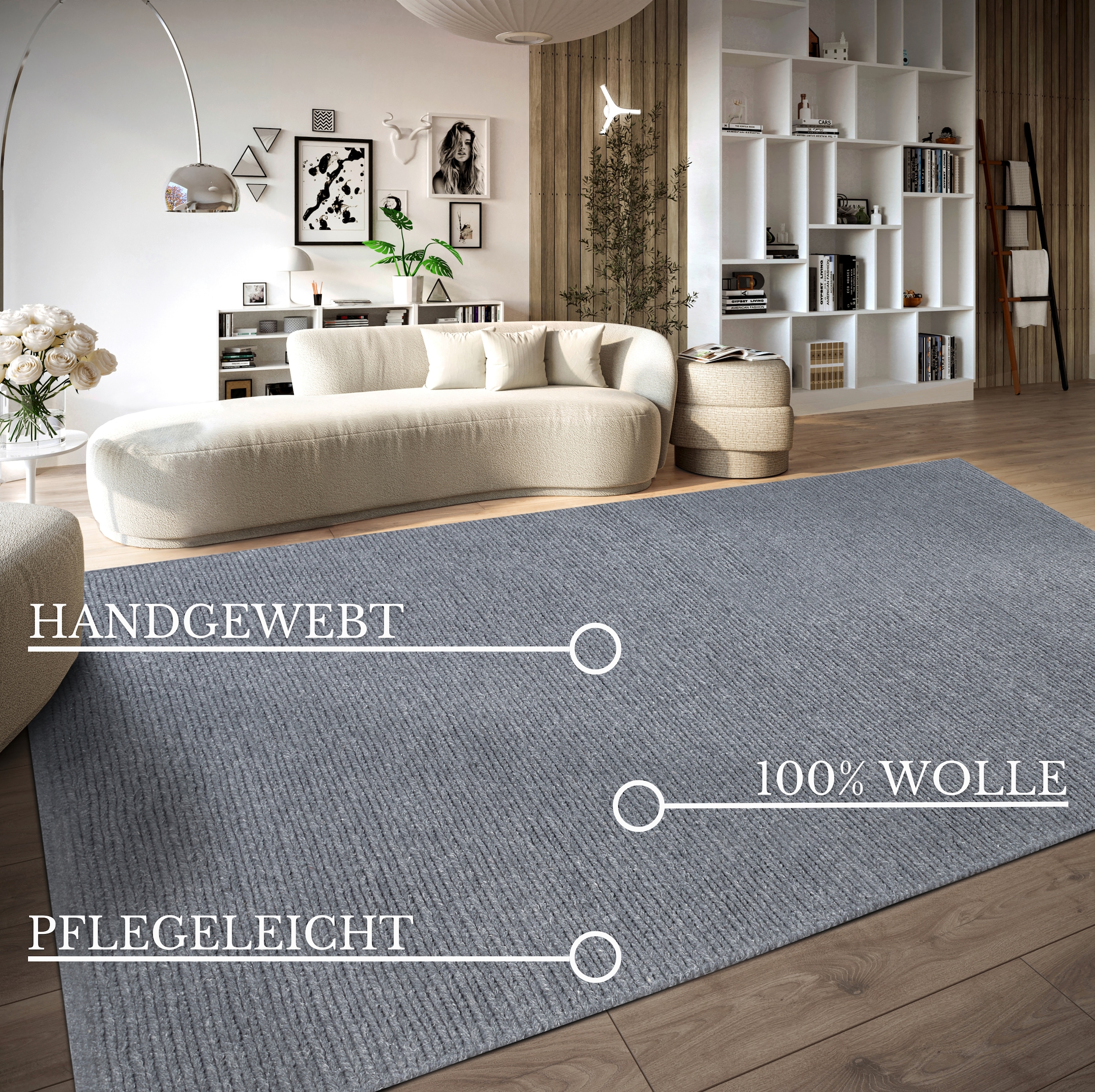 Villeroy & Boch Wollteppich »Francois«, rechteckig, 7 mm Höhe, in rund, oval, Läufer, handgewebt, Wolle, Wohnzimmer, Schlafzimmer