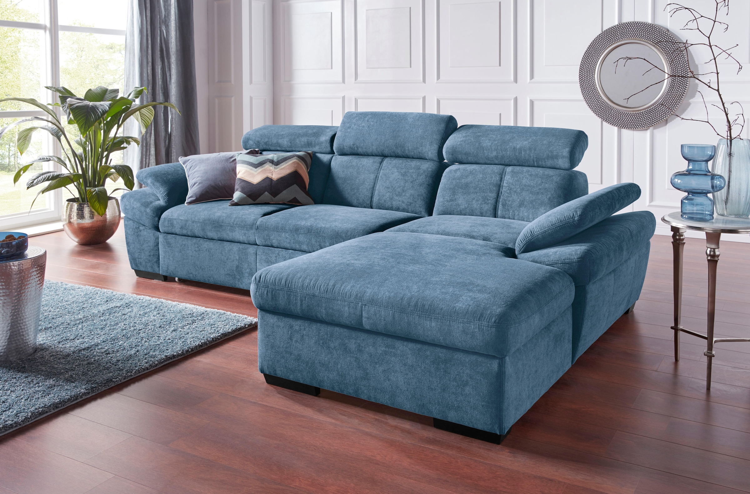 exxpo - sofa fashion Ecksofa "Salerno, inkl. Arm-& Kopfteilverstellung, beq günstig online kaufen