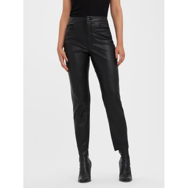 Black Friday Vero Moda Lederimitathose »VMBRENDA HR STRAIGHT PL ANK PANT  NOOS« | BAUR