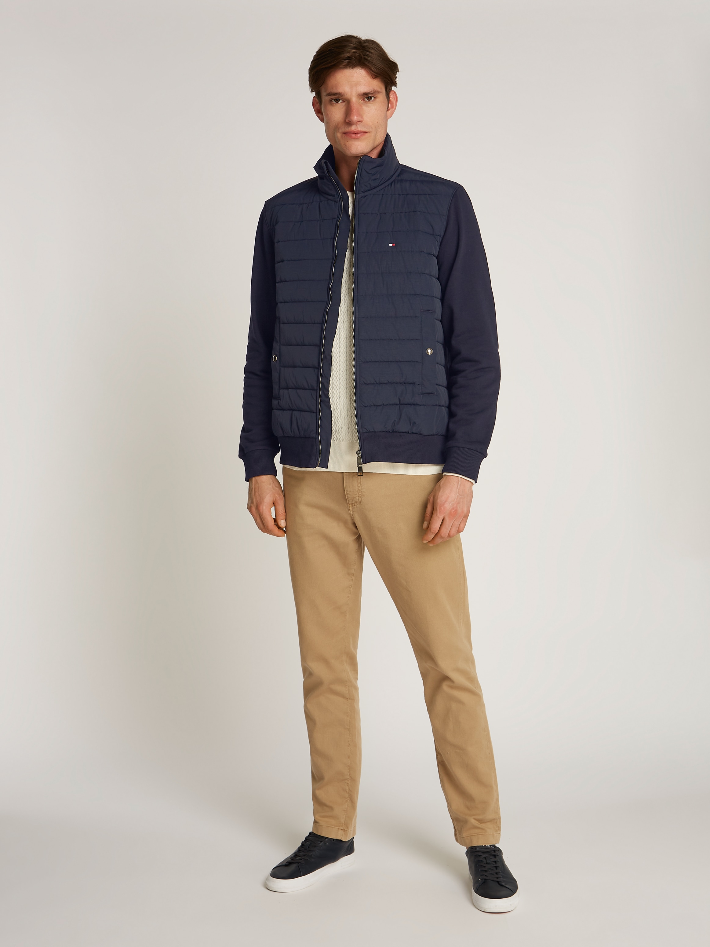 Tommy Hilfiger Sweatjacke »MIX MEDIA STAND CLLR«, mit Steppung