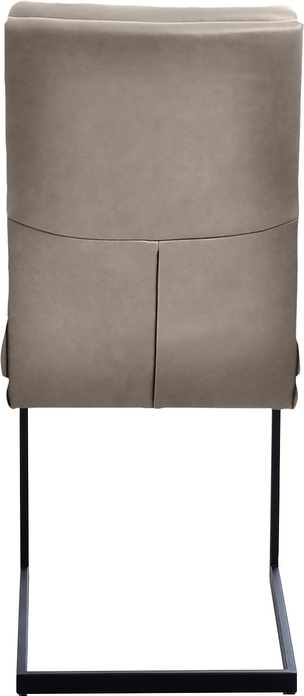 K+W Komfort & Wohnen Freischwinger, Leder CLOUD, stabiles Hochkantrohr, Untergestell in Edelstahloptik oder schwarz