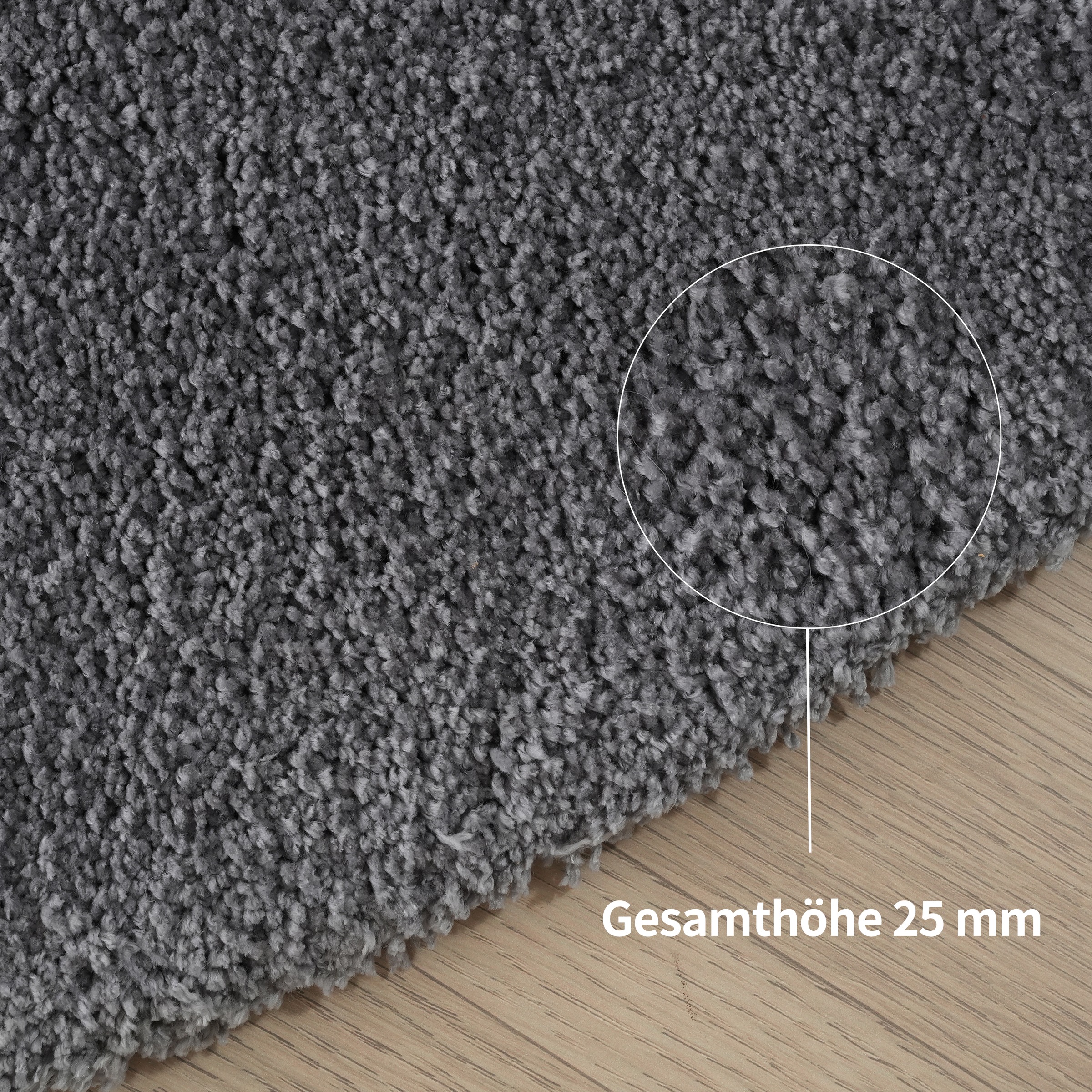 LeGer Home by Lena Gercke Hochflor-Teppich »Halrum, einfarbig, besondere Form, modern«, U-förmig, 25 mm Höhe, organische Form, bean shape, kuschelig, Wohnzimmer, Schlafzimmer