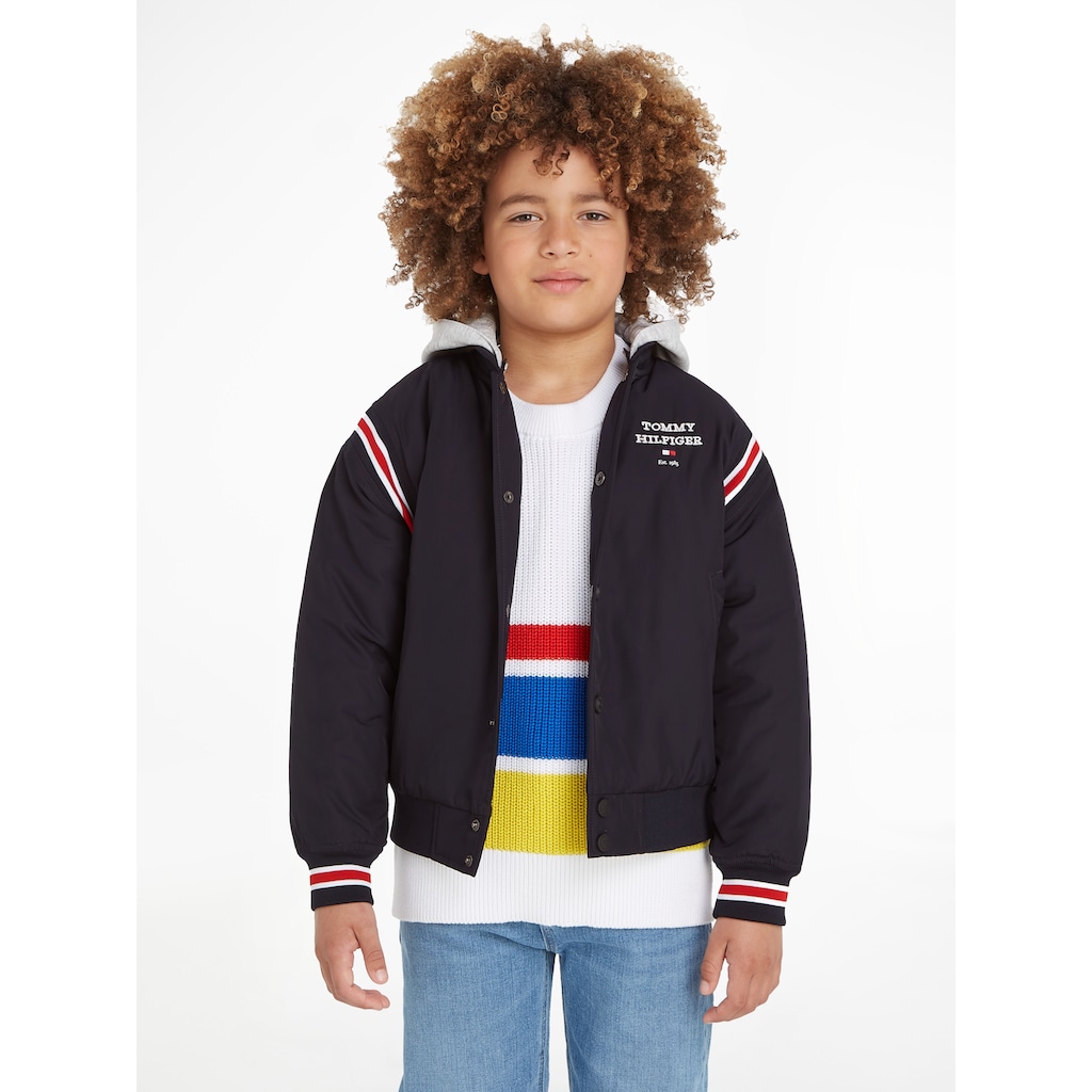 Tommy Hilfiger Bomberjacke »TH LOGO BOMBER JACKET«, mit Kapuze