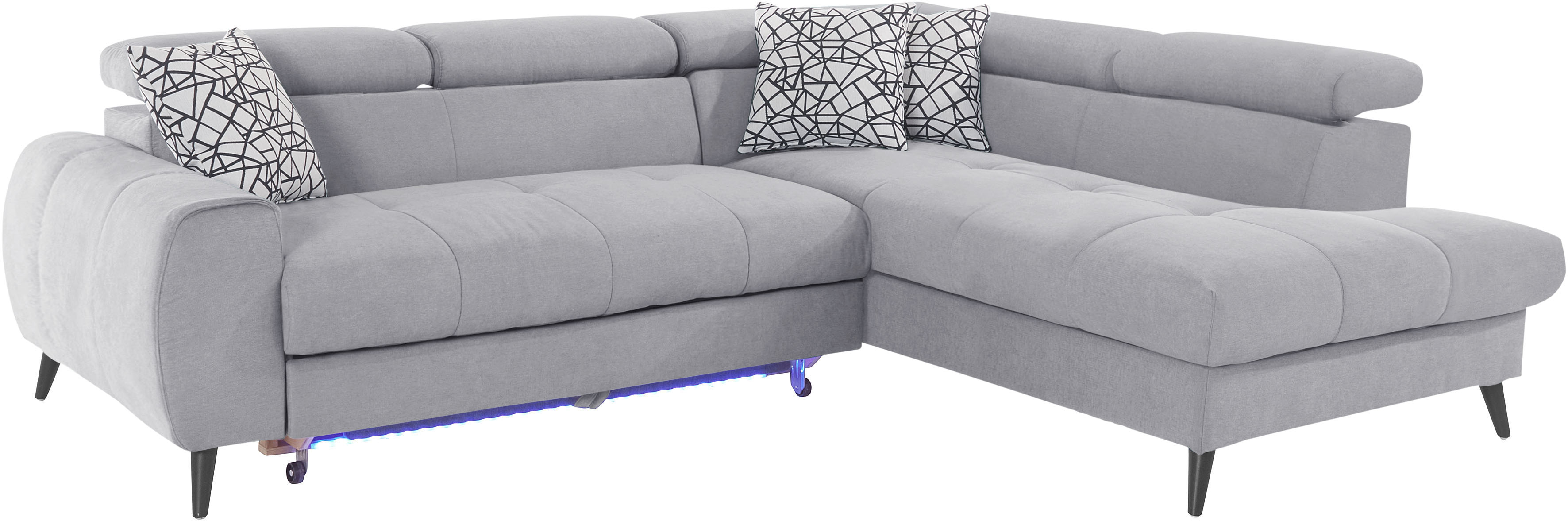 Thumbnail - COTTA Ecksofa "Mia L-Form mit 3 Zierkissen", wahlweise mit Bettfunktion, Bettkasten, Beleuchtung & Wireless-Charger