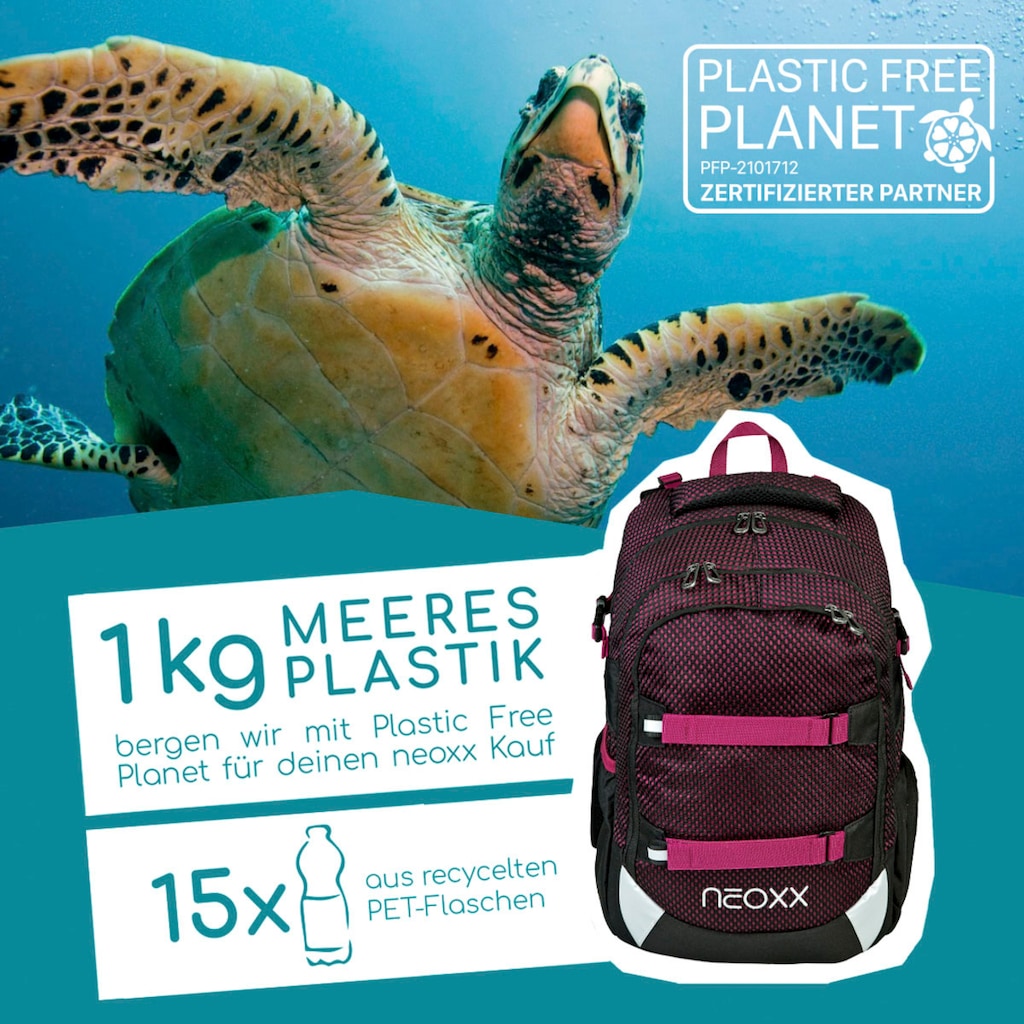 neoxx Schulrucksack »Active, Crazy in Mesh«, reflektierende Details, aus recycelten PET-Flaschen