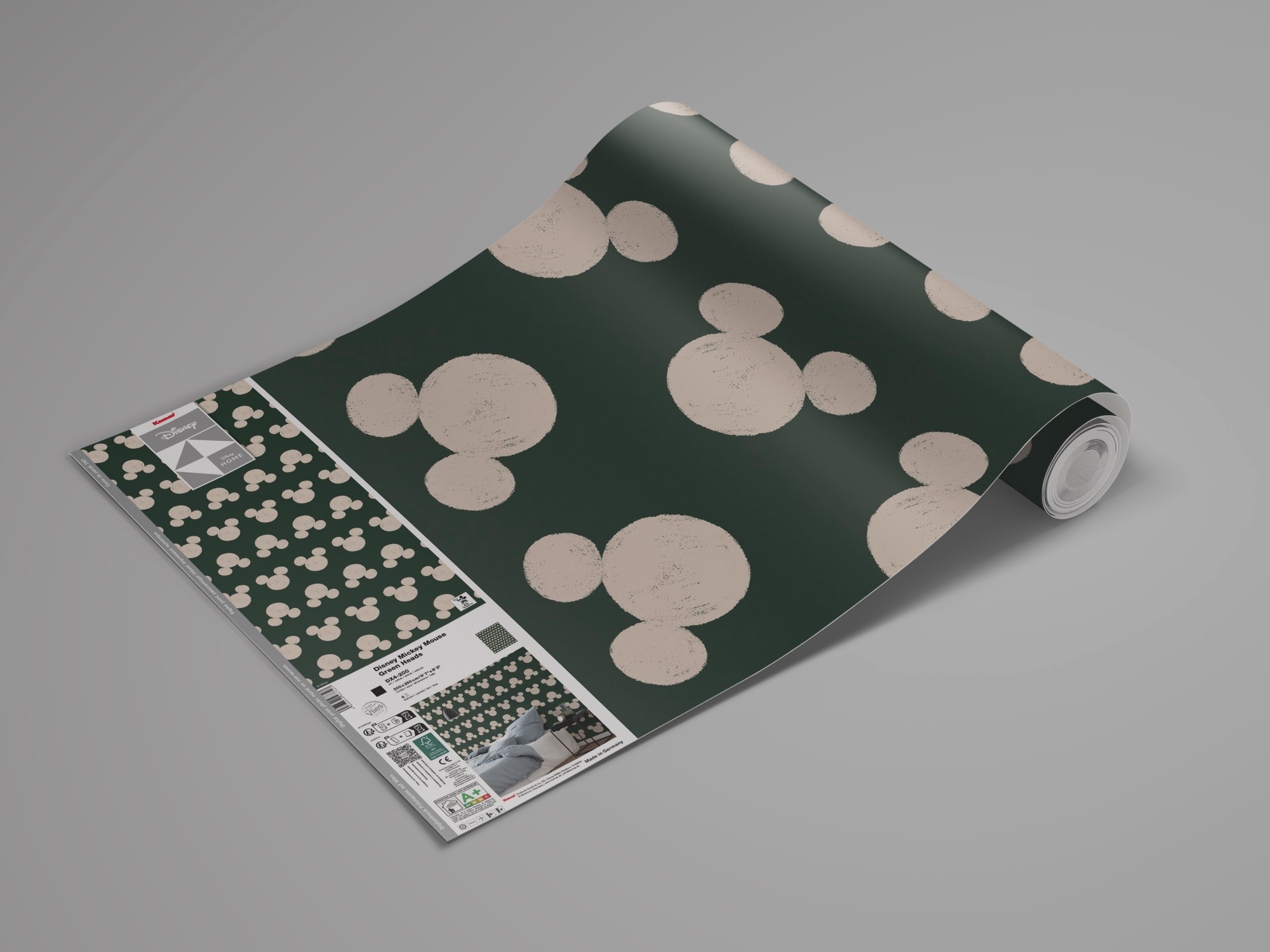 Komar Kindertapete »Disney Mickey Mouse Green Heads«, bedruckt