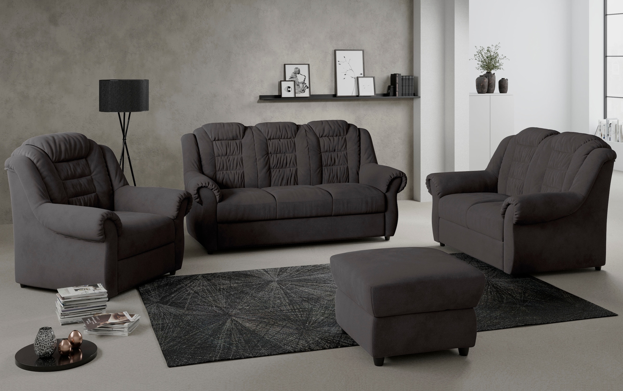 Home affaire Hocker »Boston«, gemütlicher Hocker in klassischem Design mit praktischem Stauraum