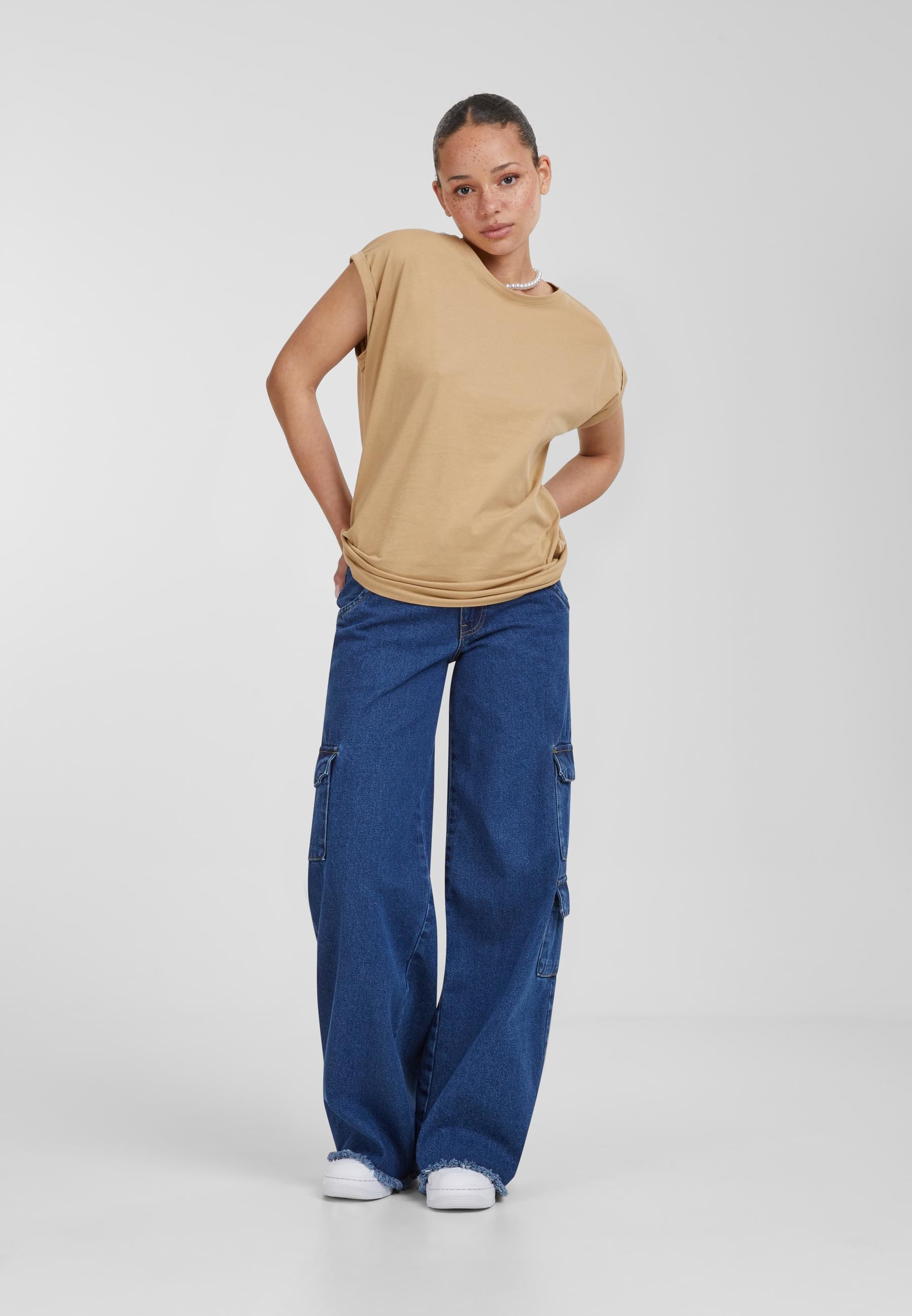 URBAN CLASSICS Kurzarmshirt »Urban Classics Damen Ladies Extended Shoulder Tee«, (1 tlg.)