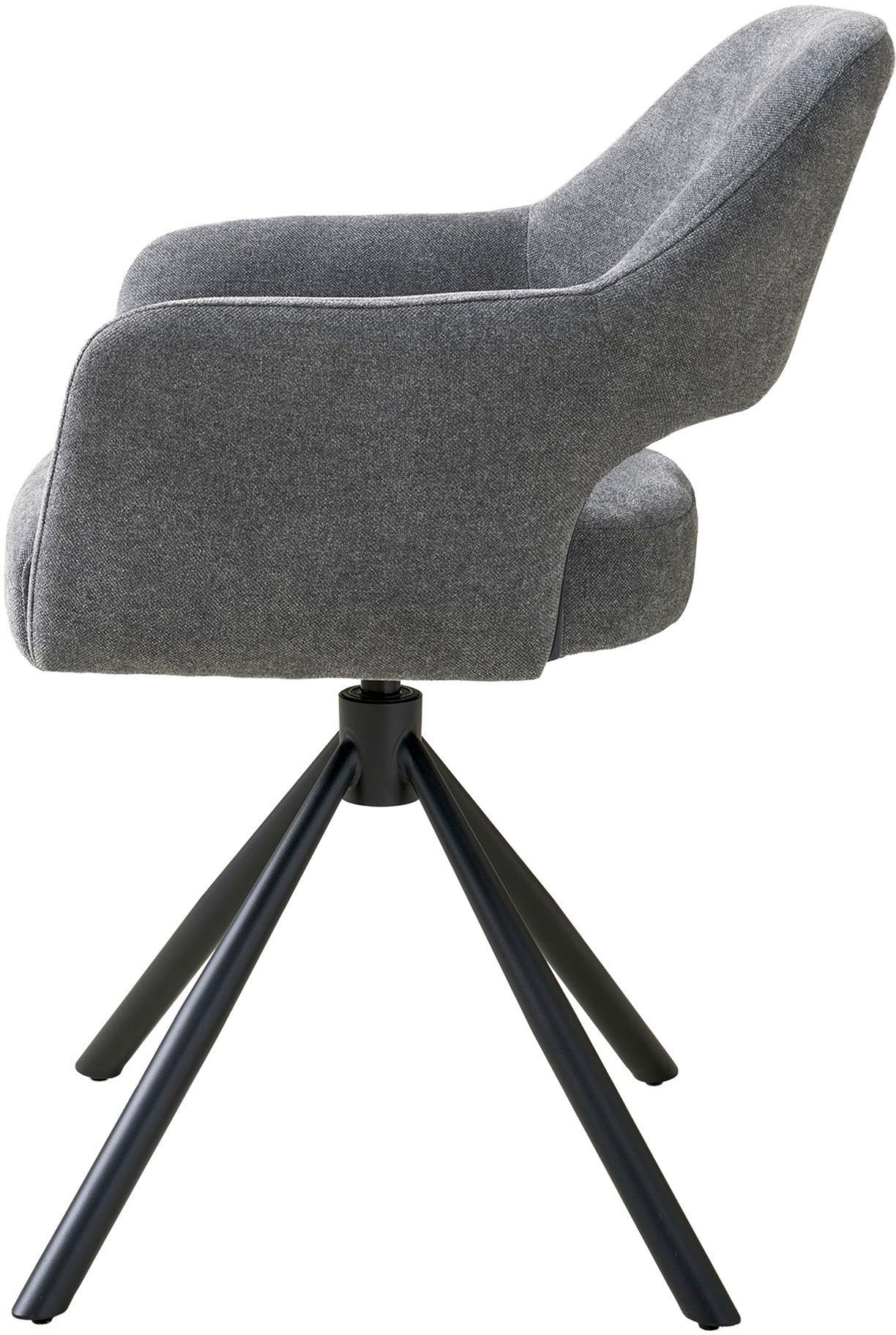 SCHÖNER WOHNEN-Kollektion Esszimmerstuhl »STAVANGER, 360° drehbar mit Rückholfunktion« (Set) 2 Stk.mit Taschenfederkern, Bezug Webstoff, Untergestell pulverbeschichtet