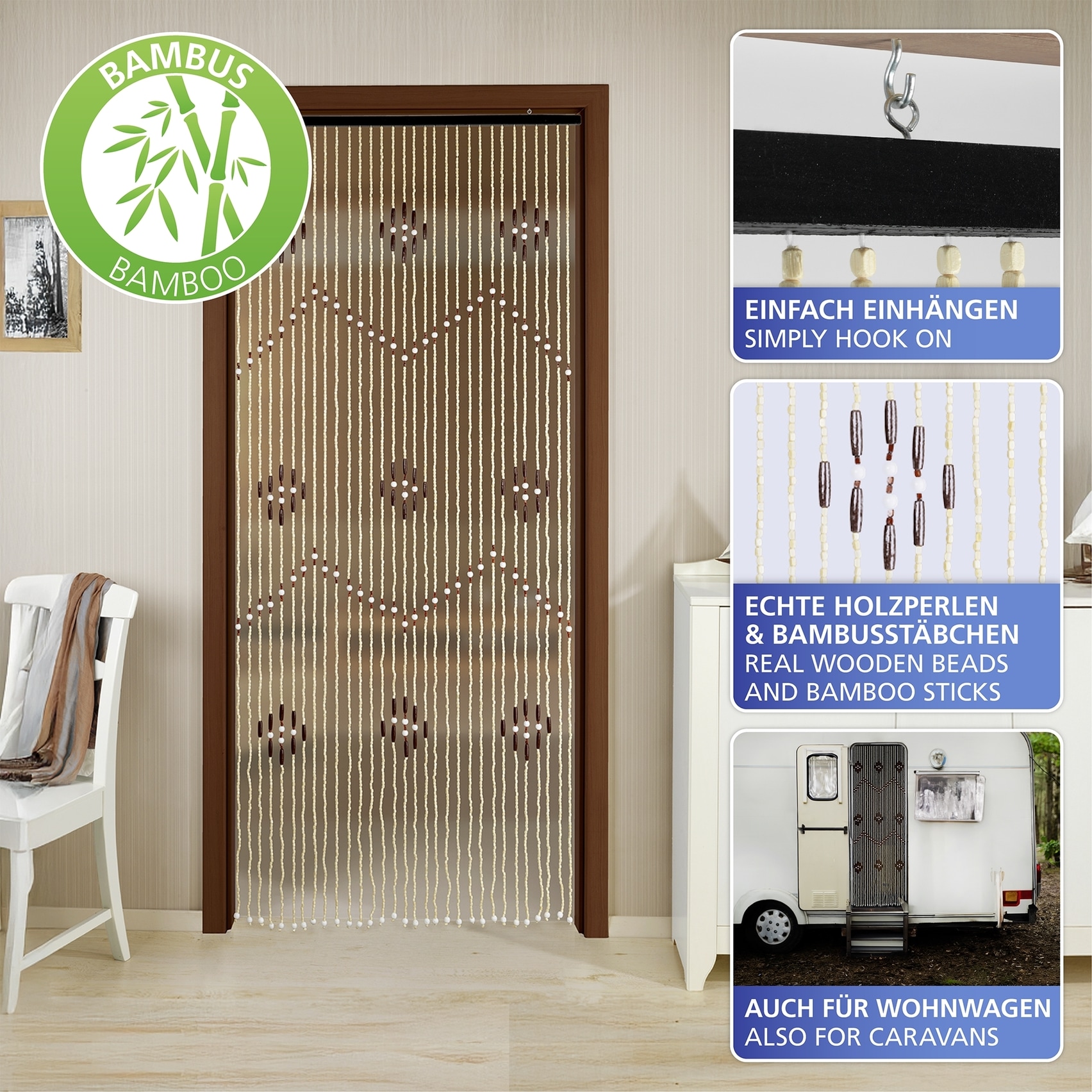 Maximex Insektenschutz-Vorhang »Türvorhang - Holzperlen« 1 Stk. tlg.