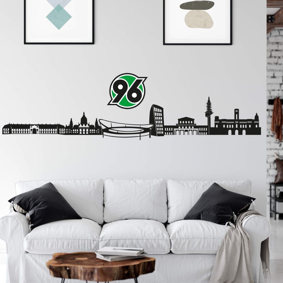 Wall-Art Wandtattoo »Fußball Hannover 96 Skyline + Logo«, (Set), selbstklebend, entfernbar