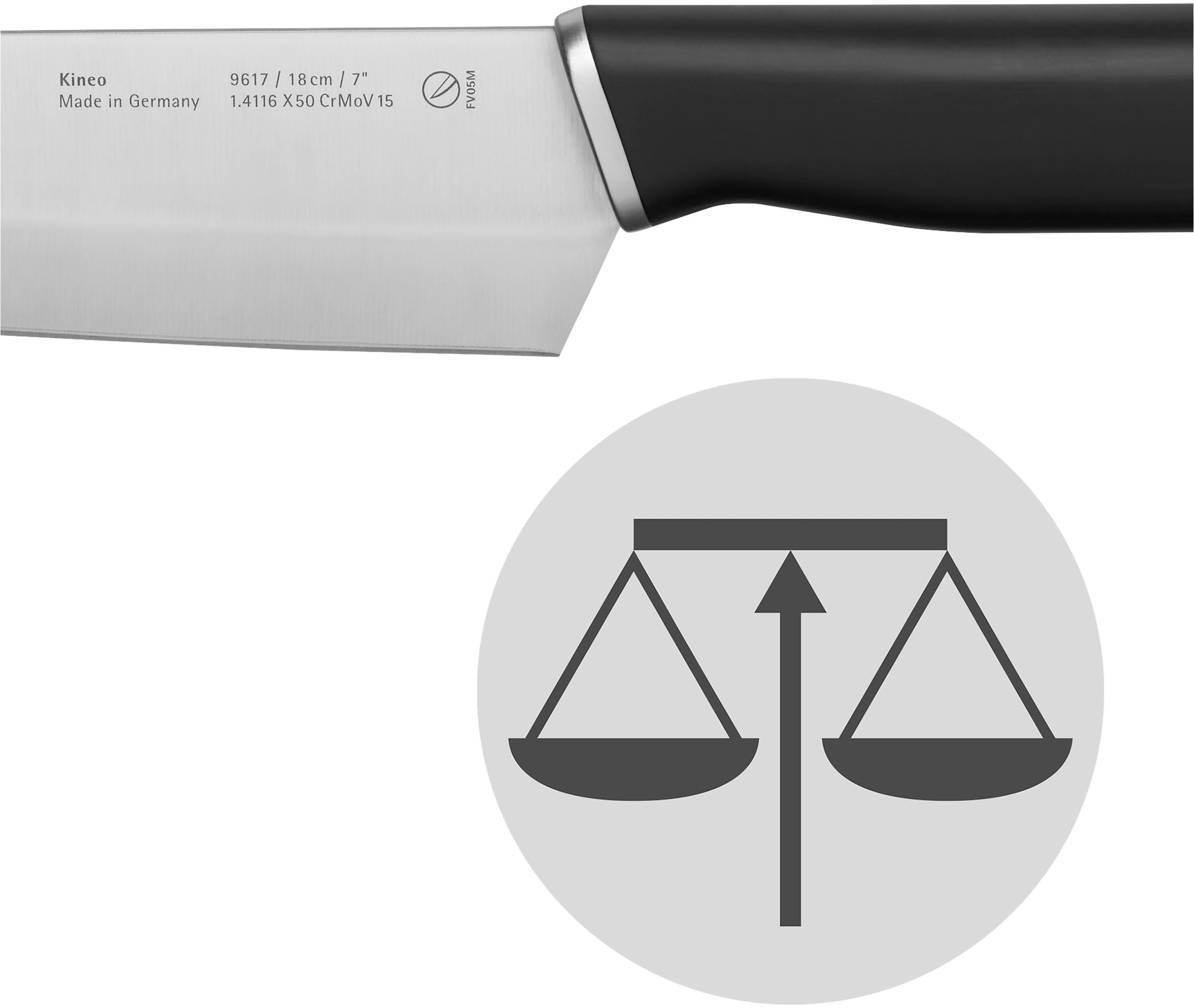 WMF Santokumesser »Kineo«, (1 tlg.), Performance Cut Technologie, hochwertiger Edelstahl, ergonomisch