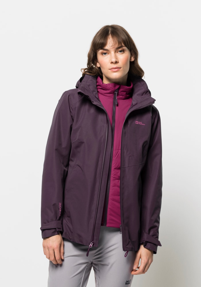 Jack Wolfskin 3-in-1-Funktionsjacke "BERGLAND 3IN1 JKT W", mit Kapuze