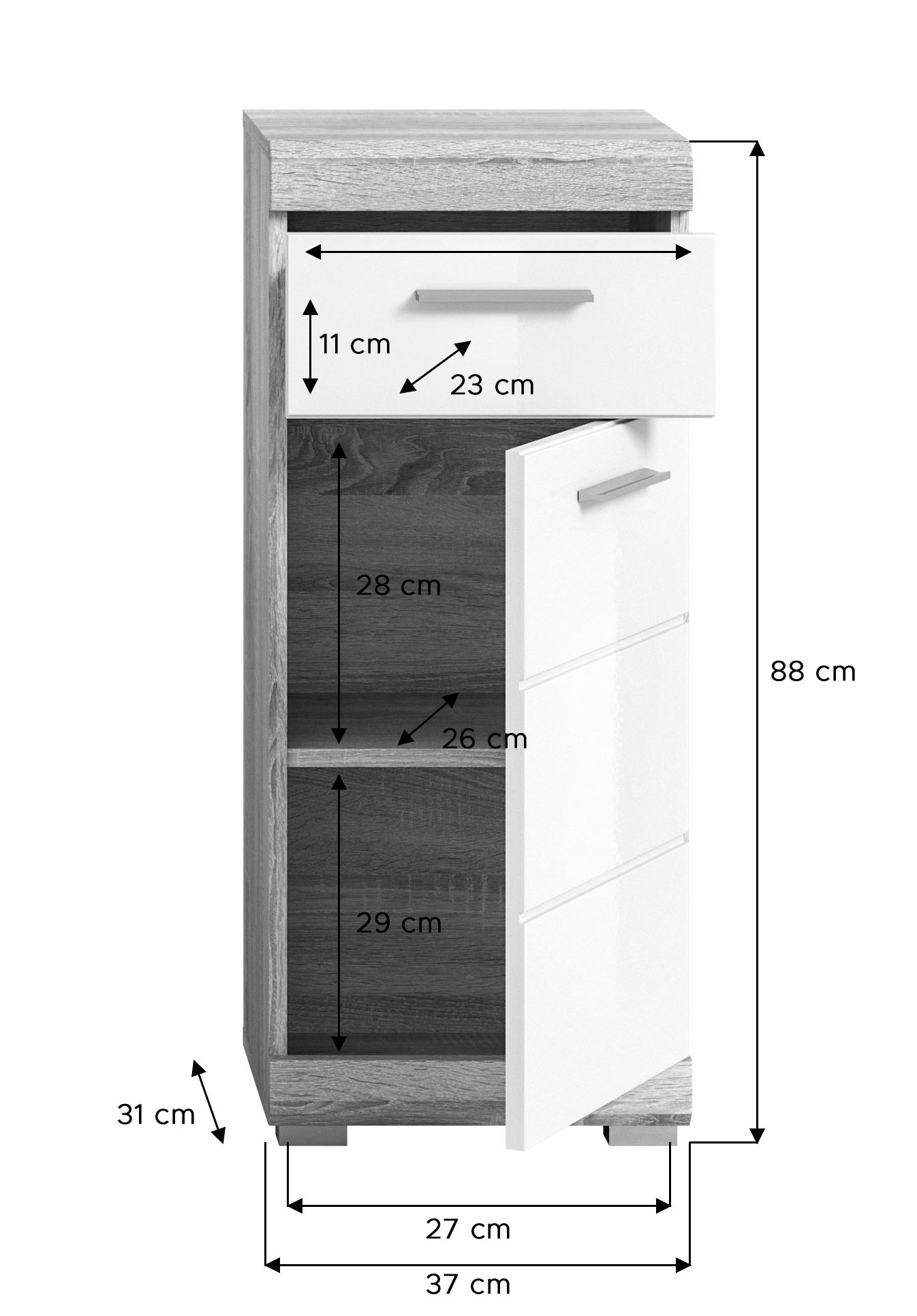INOSIGN Badmöbel-Set »Siena«, (Set, 4 St.), Spiegelschrank, Waschbeckenunterschrank, Hängeschrank, Unterschrank