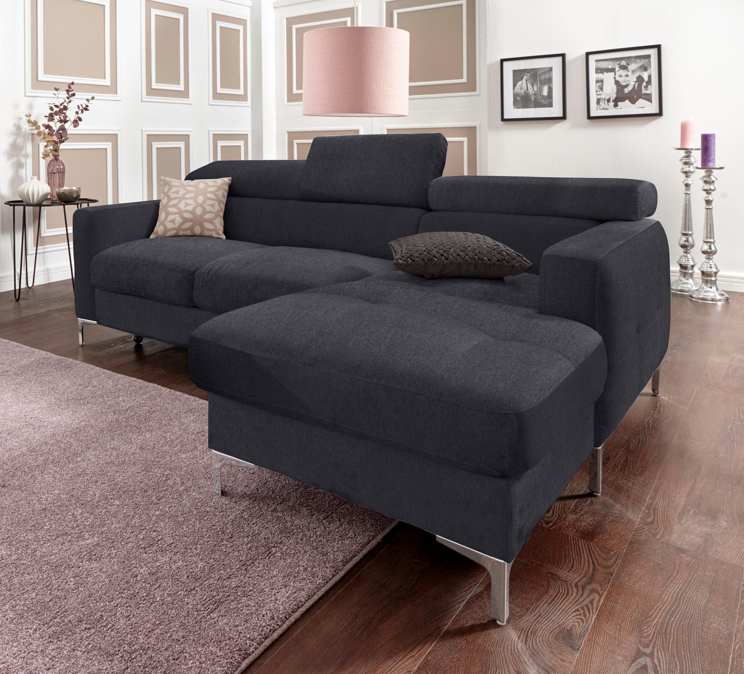 COTTA Ecksofa »Sammy L-Form« mit Kopfteilverstellung, wahlweise mit Bettfunktion & Bettkasten