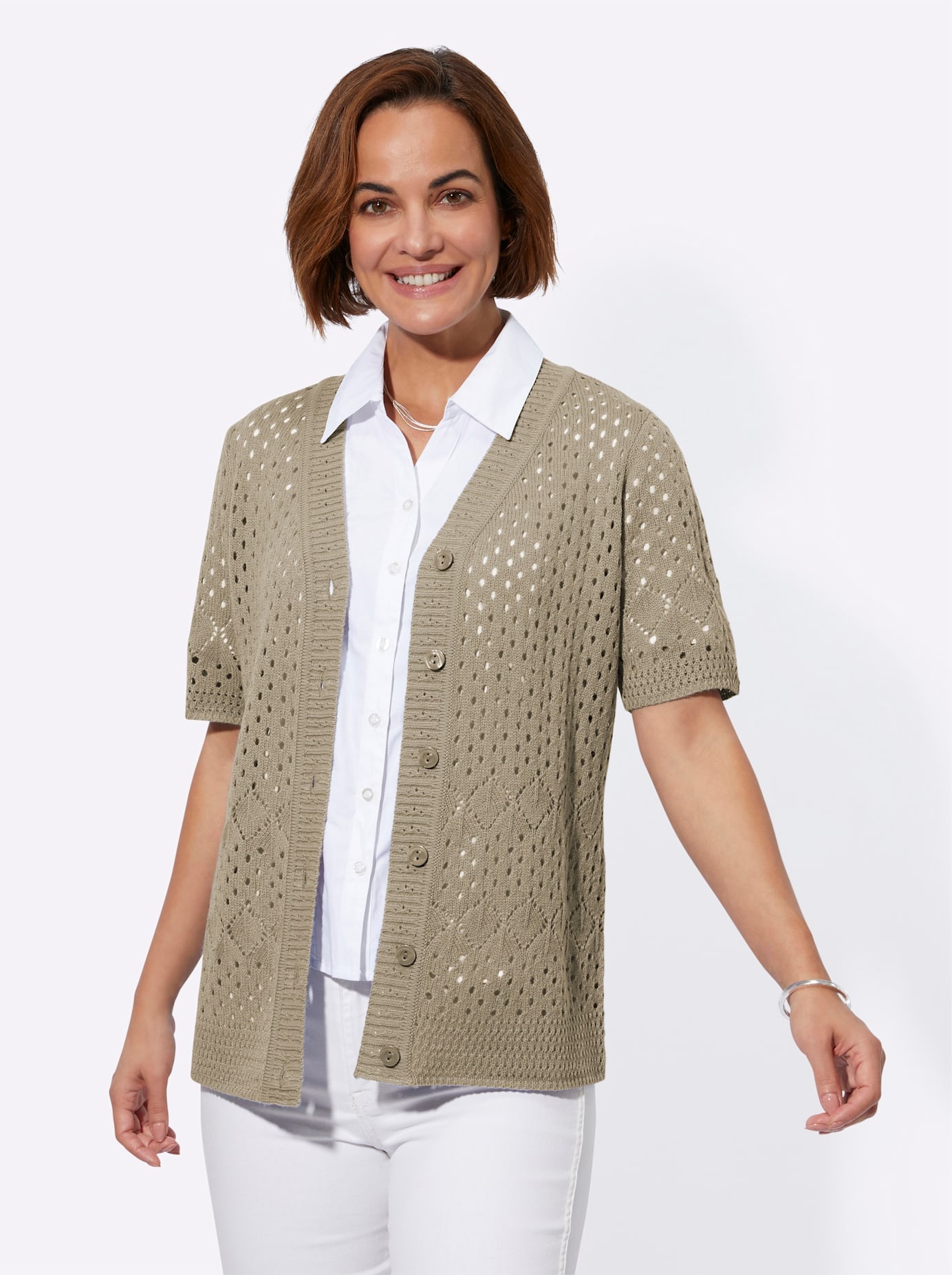 Classic Basics Ajourstrickjacke günstig online kaufen