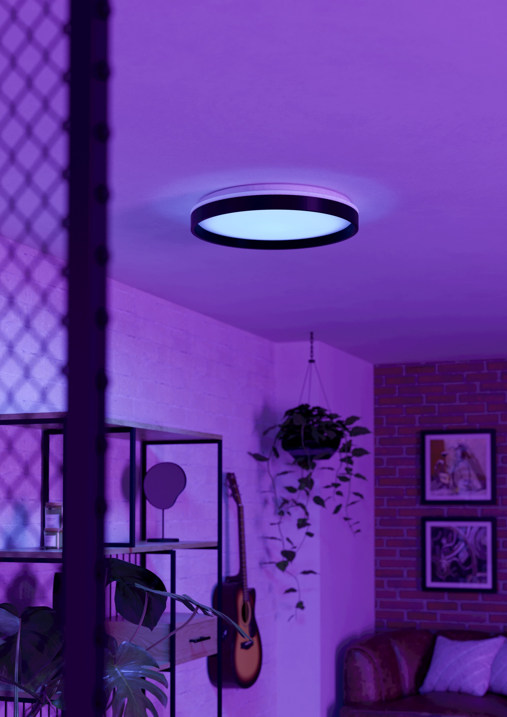 EGLO LED Deckenleuchte »MOSCHETTINO-Z Deckenlampe, Disco-Modus, ZigBee 3.0, Wohnzimmerlampe« LED-Modul 1 Stk. RGB | warmweiß - kaltweiß Fernbedienung inkl., App / Sprachsteuerung Alexa, H:7,9cm x D:49,1cm
