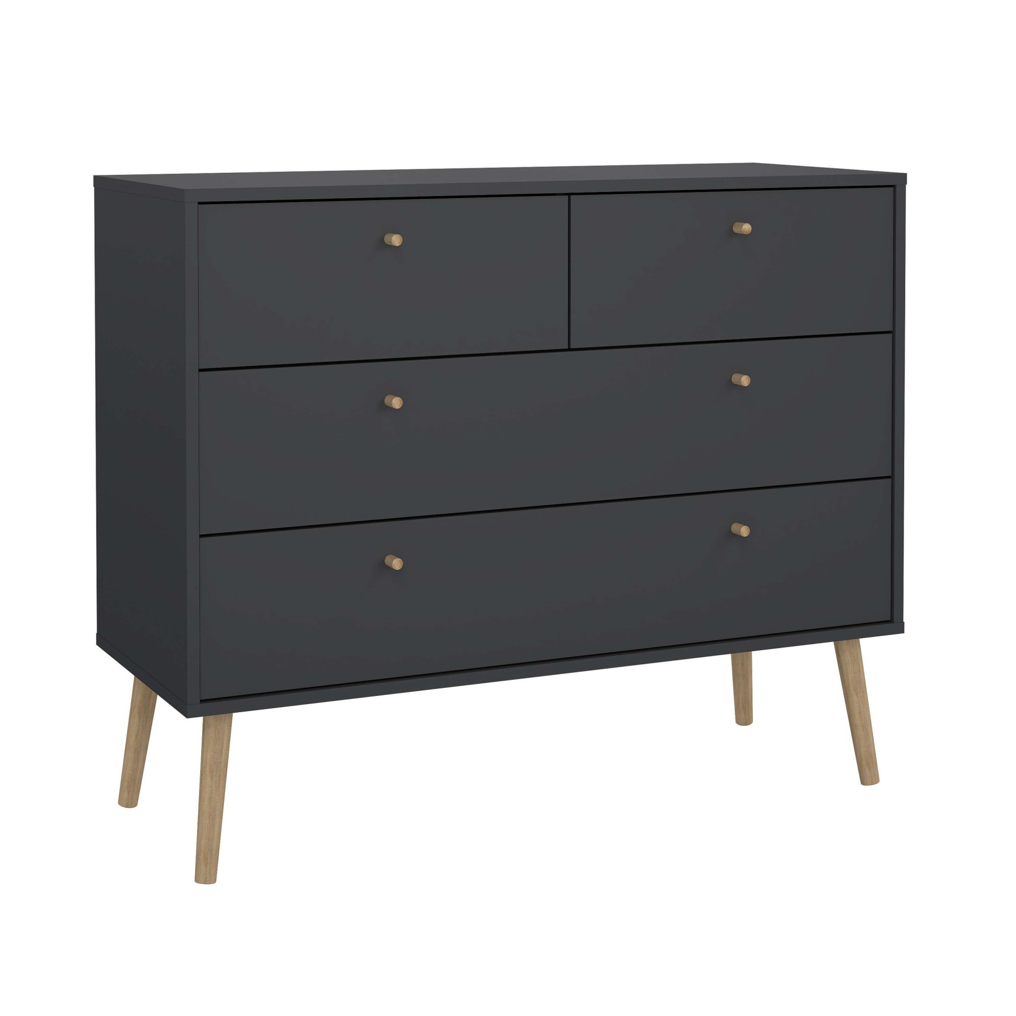 andas Kommode »Bodo, Aufbewahrung, Schubladenschrank, Stauraum«, 4 Schubladen, Beine und Griffe aus Echtholz, Breite 99 cm