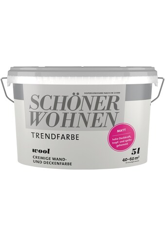 SCHÖNER WOHNEN FARBE Wand- und Deckenfarbe »TRENDFARBE«, 5 Liter, hochdeckend, für...