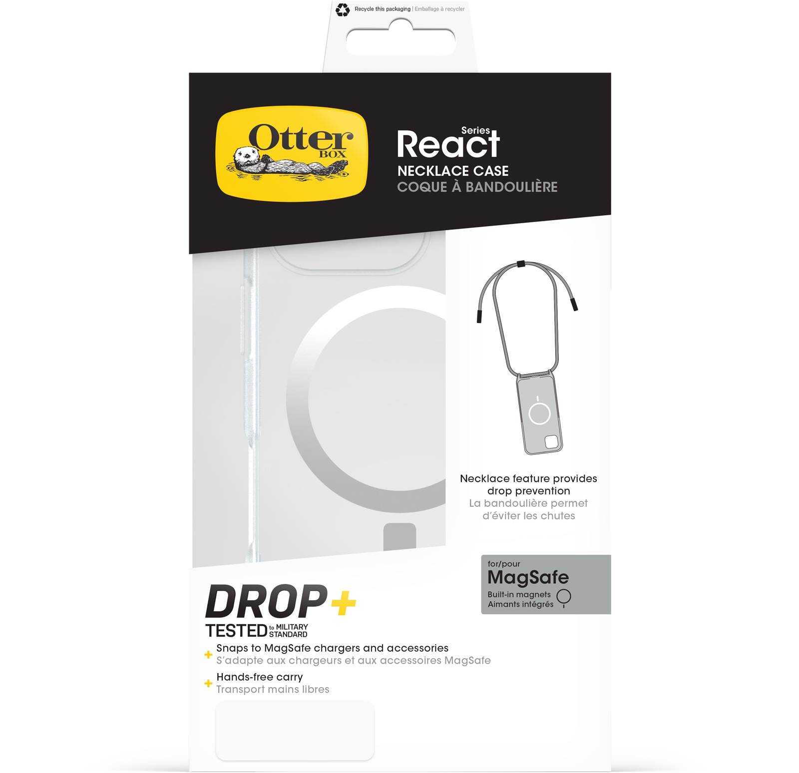 Otterbox Handyhülle »React Necklace Case für Apple iPhone 16 Pro«, Backcover, Schutzhülle, Handyschutzhülle, Case, Schutzcase, stoßfest
